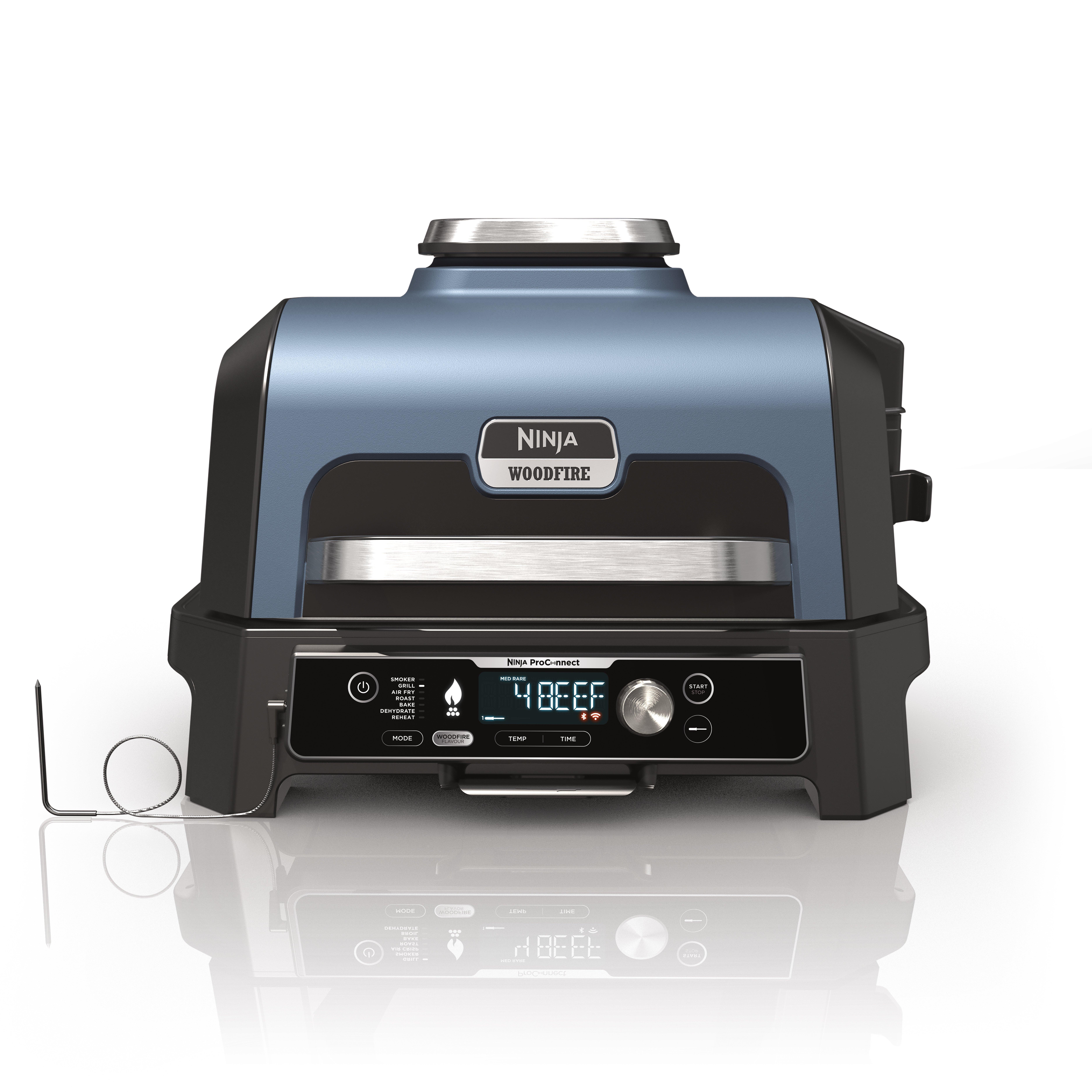 Ninja OG901UKSTANDKIT Woodfire Pro Connect XL Electric BBQ Grill & Smoker with Stand- Black/Blue thumbnail image