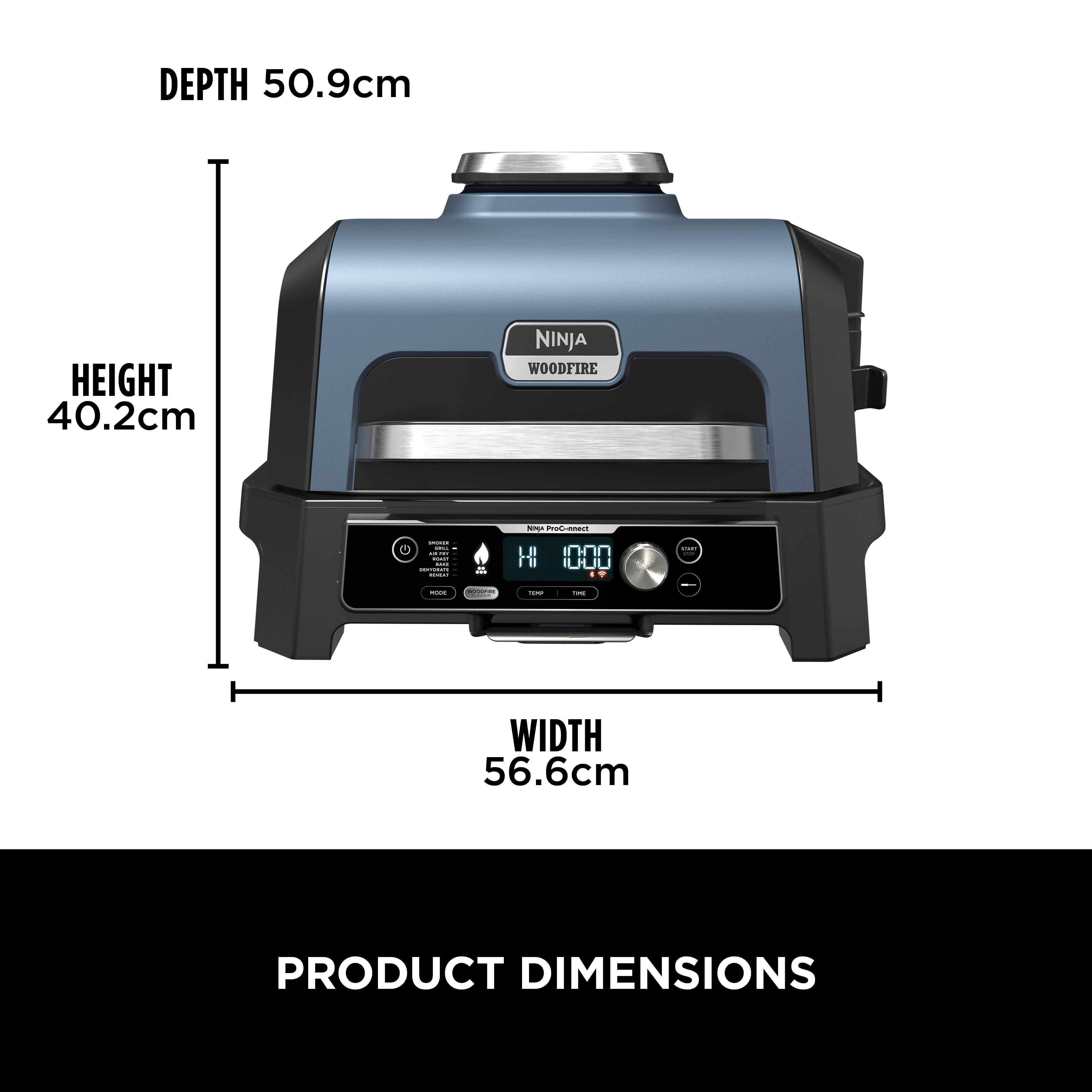 Ninja OG901UKSTANDKIT Woodfire Pro Connect XL Electric BBQ Grill & Smoker with Stand- Black/Blue thumbnail image