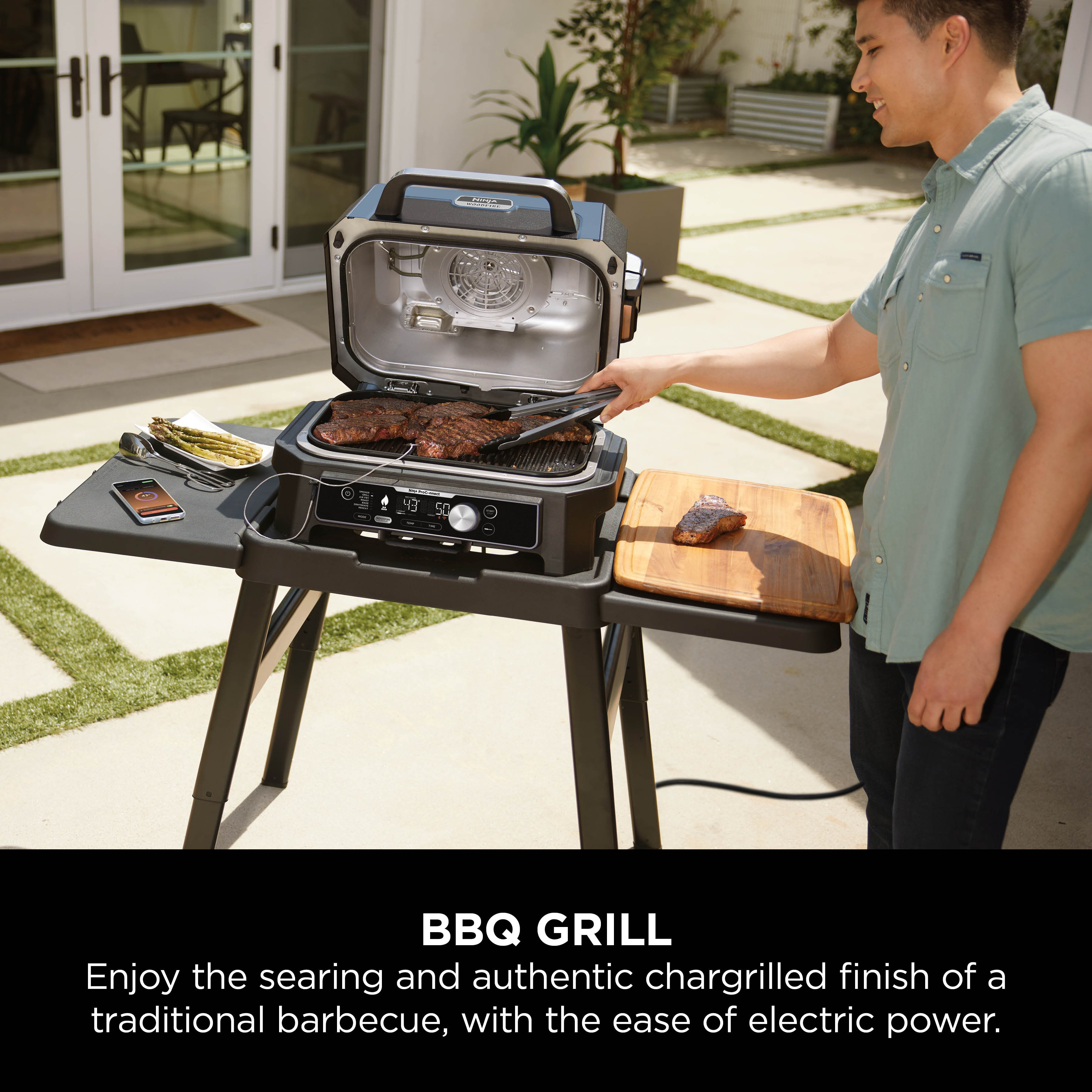 Ninja OG901UK Woodfire Pro Connect XL Electric BBQ Grill & Smoker - Black/Blue thumbnail image