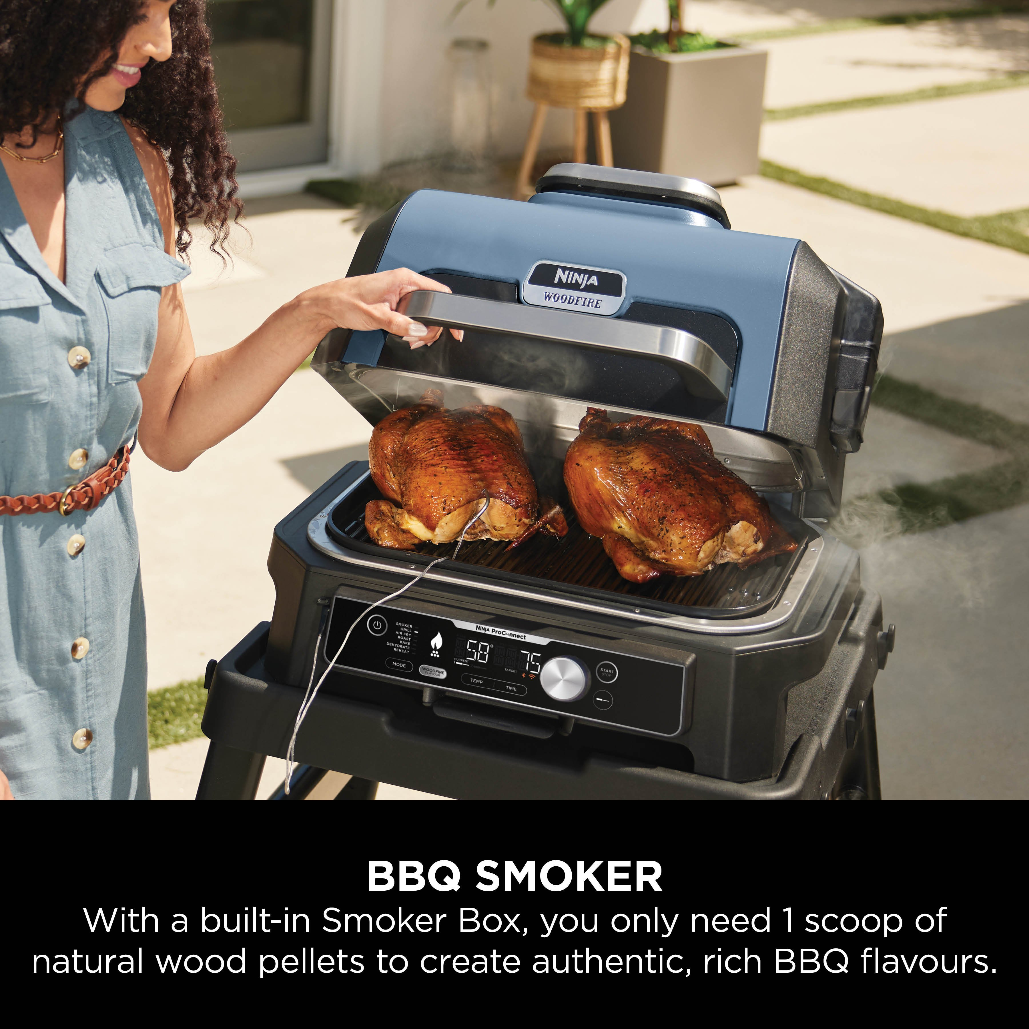 Ninja OG901UK Woodfire Pro Connect XL Electric BBQ Grill & Smoker - Black/Blue thumbnail image