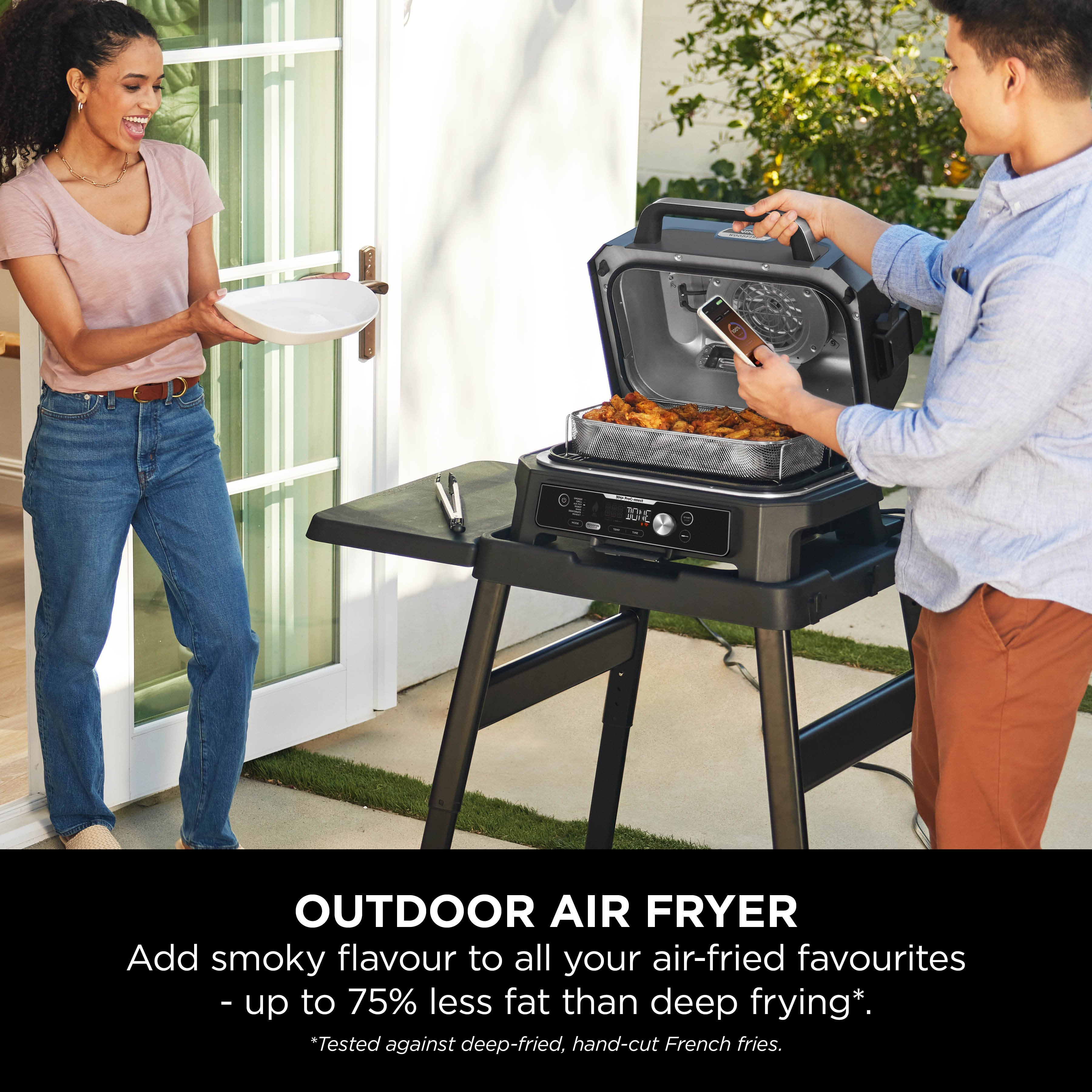Ninja OG901UK Woodfire Pro Connect XL Electric BBQ Grill & Smoker - Black/Blue thumbnail image
