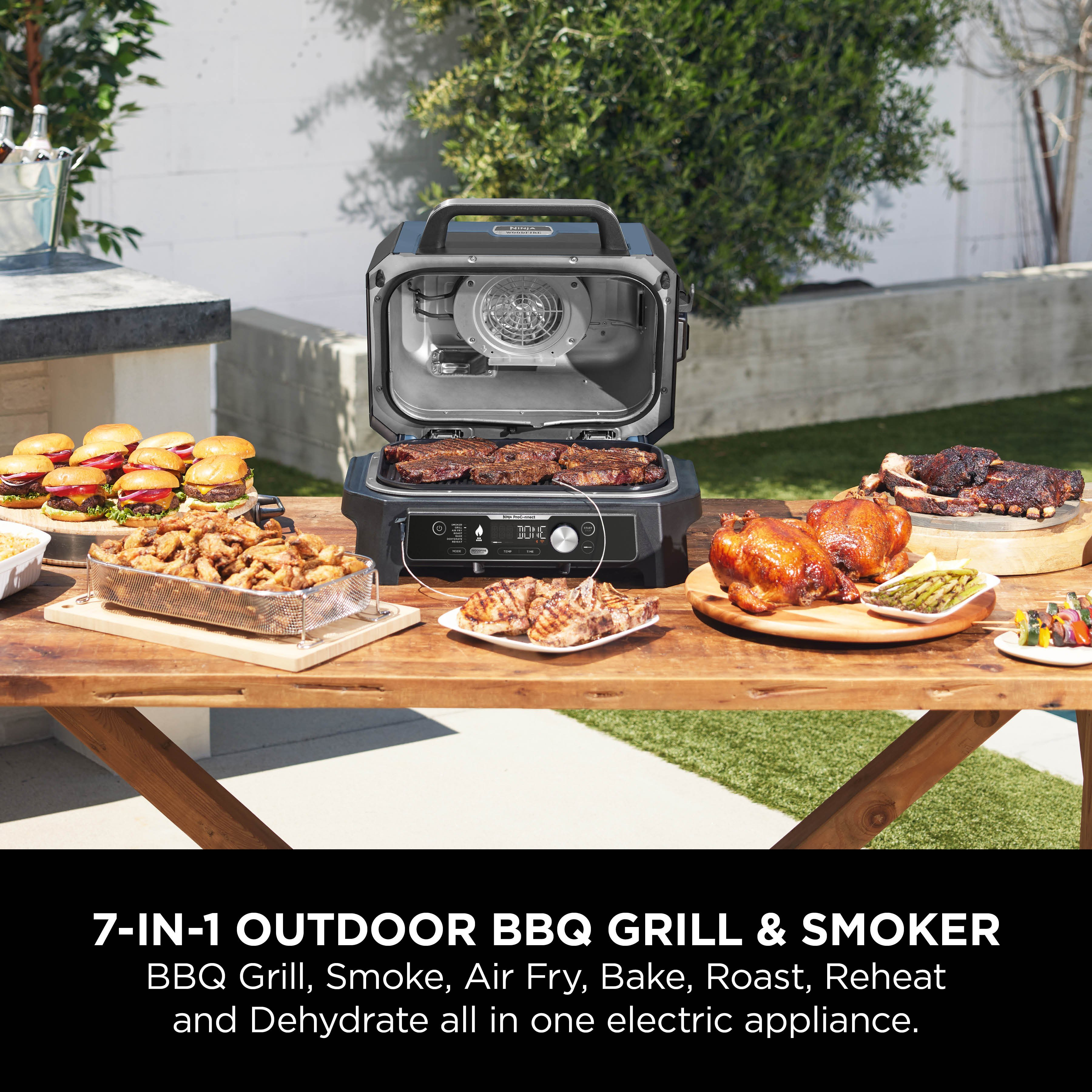 Ninja OG901UK Woodfire Pro Connect XL Electric BBQ Grill & Smoker - Black/Blue thumbnail image