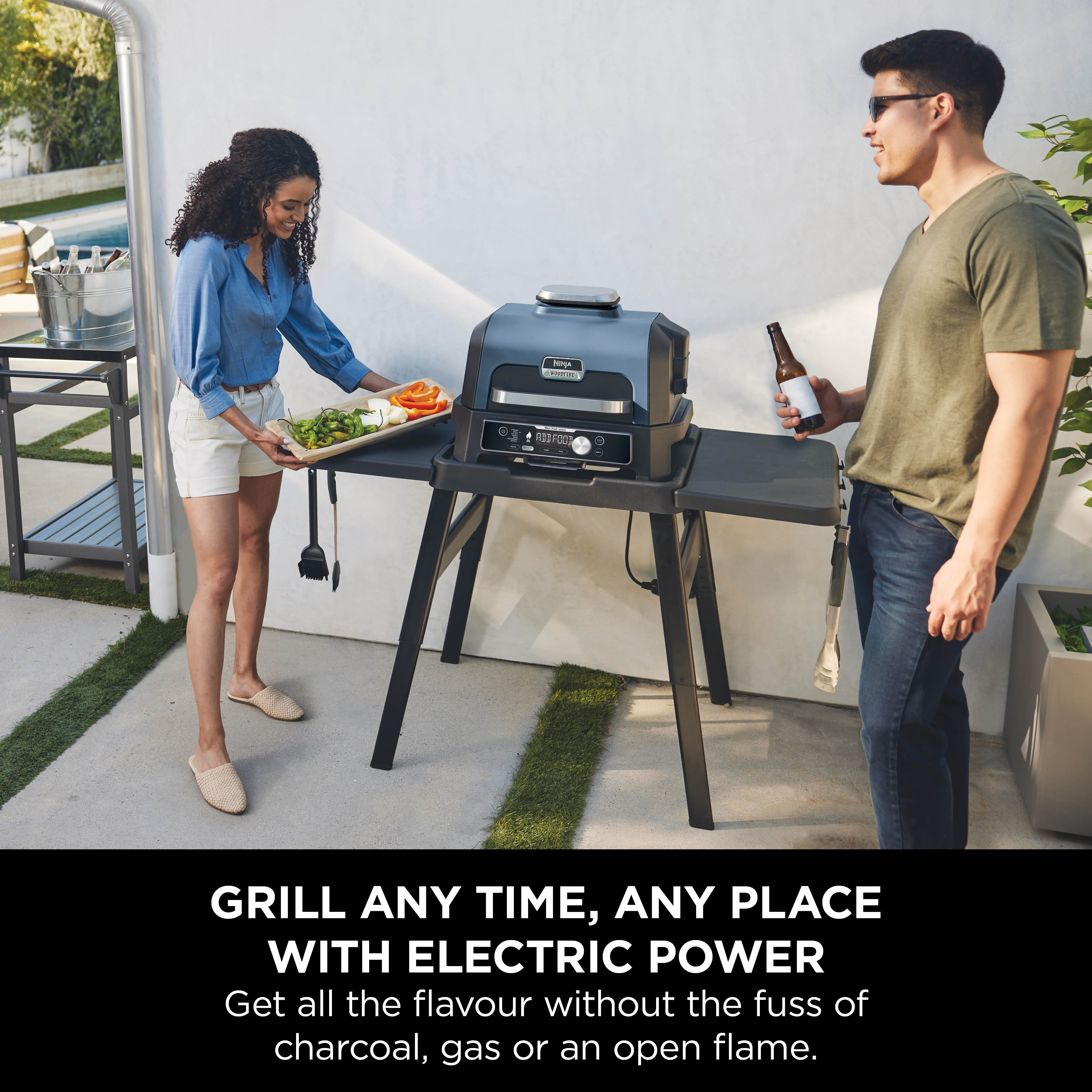 Ninja OG901UK Woodfire Pro Connect XL Electric BBQ Grill & Smoker - Black/Blue thumbnail image