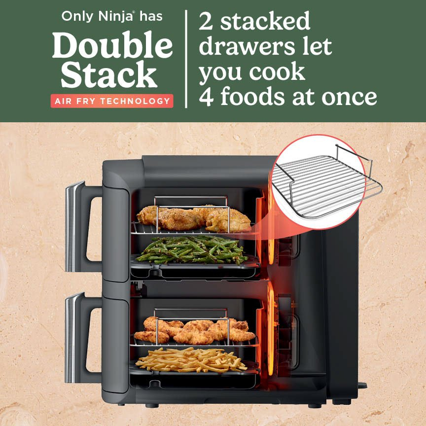 Ninja SL400UK Double Stack XL 2-Drawer 9.5L Air Fryer - Grey thumbnail image