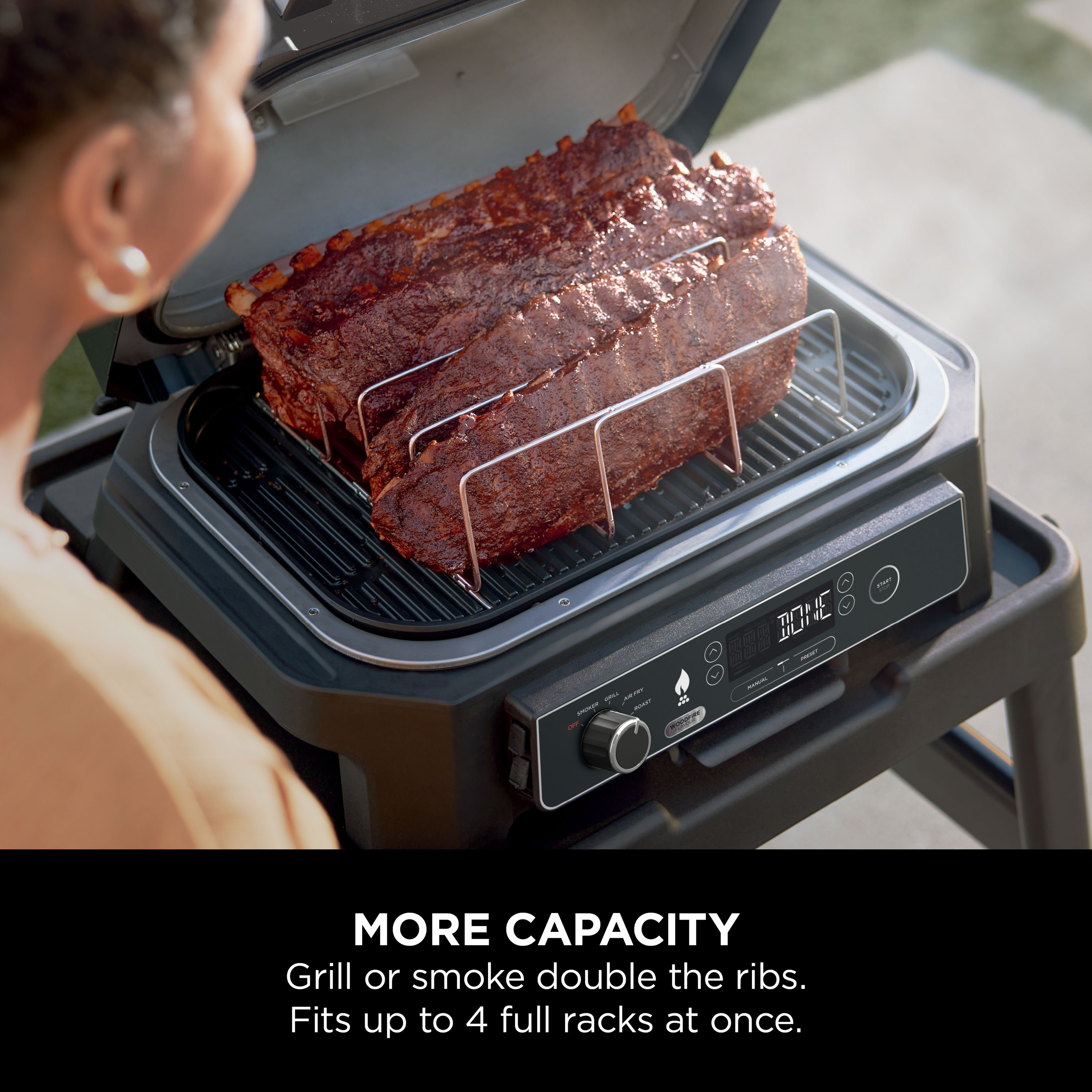 Ninja XSKOGXLRBRKEU Woodfire XL Electric BBQ Rib Rack - Silver thumbnail image