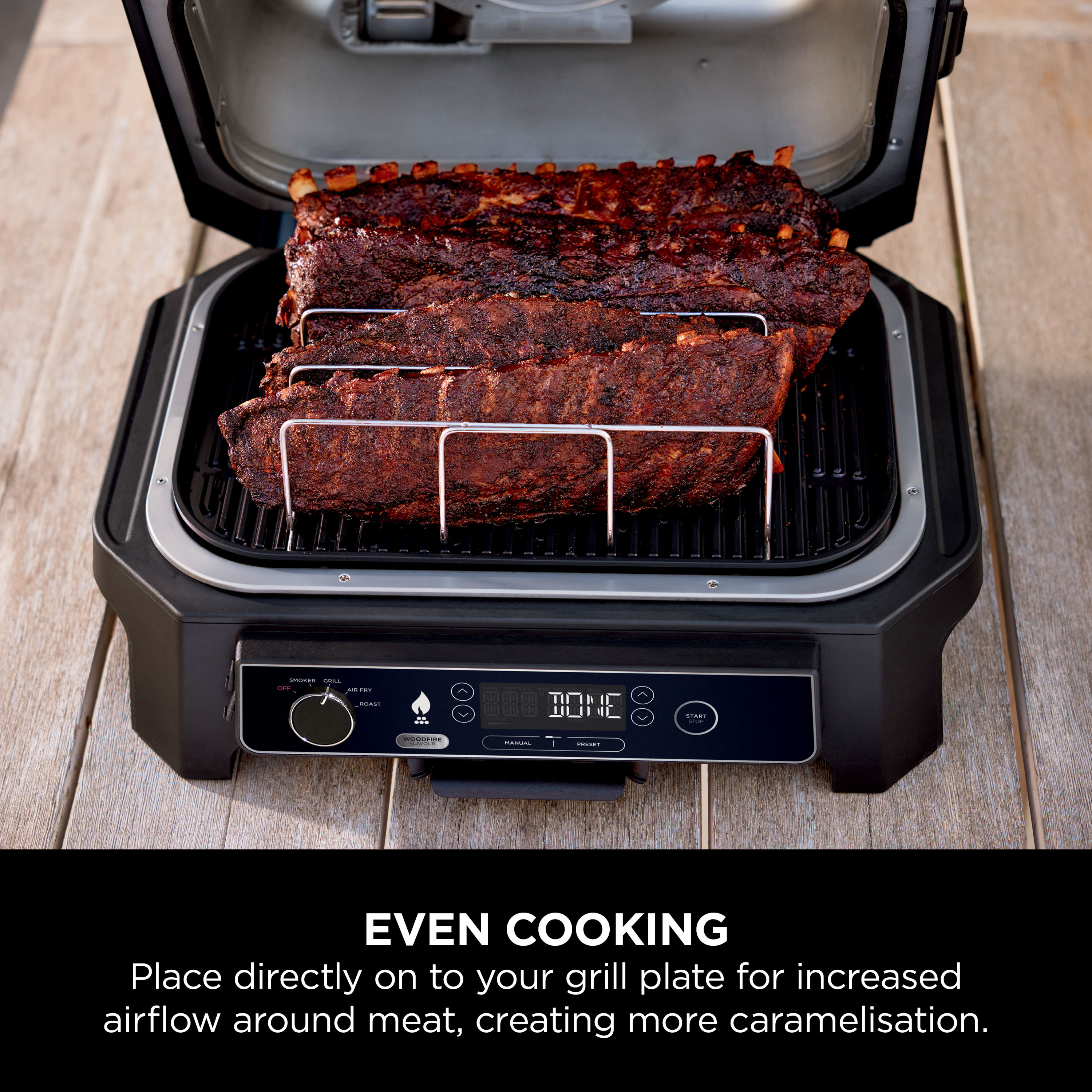 Ninja XSKOGXLRBRKEU Woodfire XL Electric BBQ Rib Rack - Silver thumbnail image