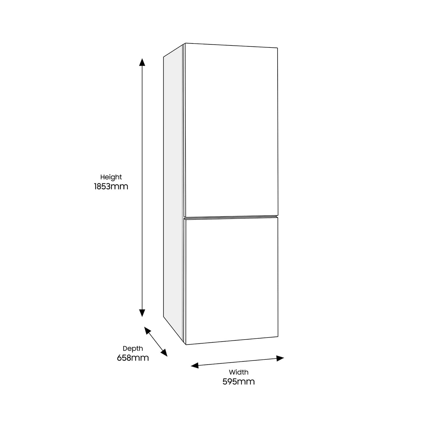 Samsung RB34T632EBN 60cm Fridge Freezer - Black - Frost Free thumbnail image