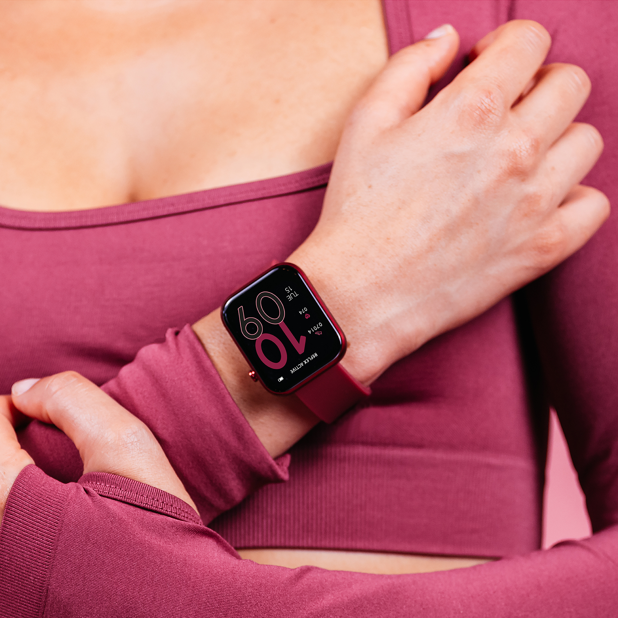 Reflex Active RA12-2158 Series 12 Berry Strap Smart Watch - Berry thumbnail image