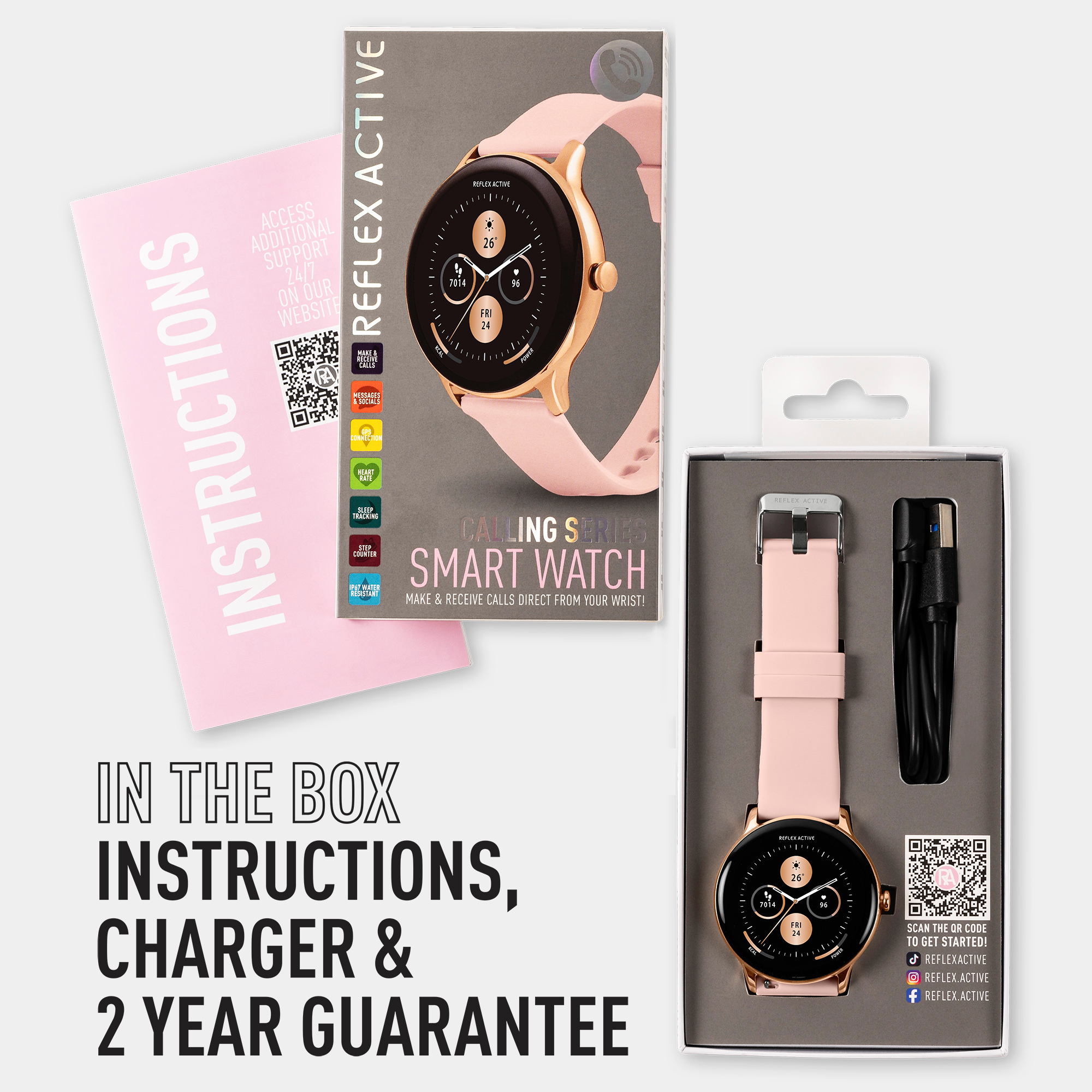 Reflex Active RA22-2184 Series 22 Pink Smart Calling Watch - Pink thumbnail image