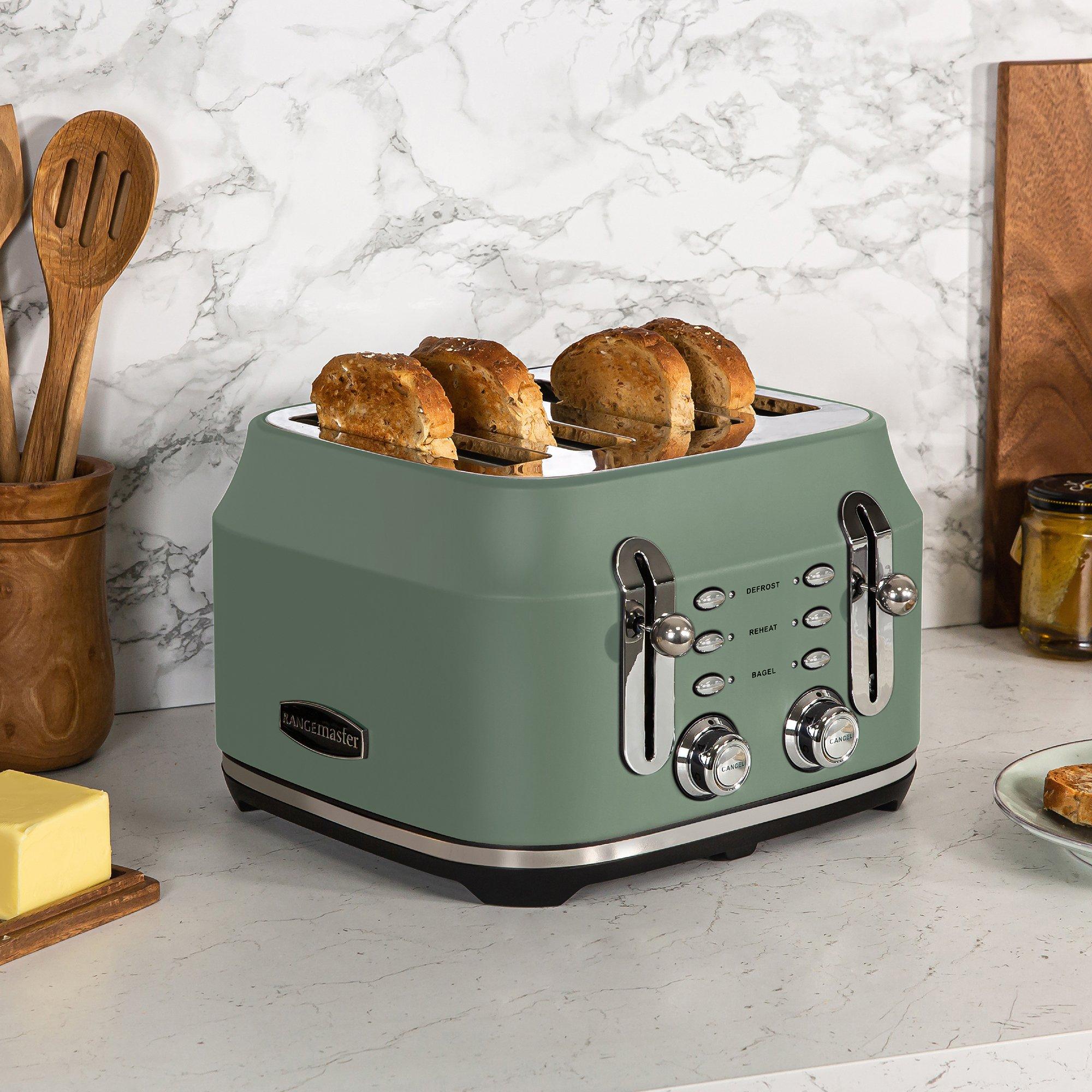 Rangemaster RMCL4S201MG 4 Slice Toaster - Mineral Green thumbnail image