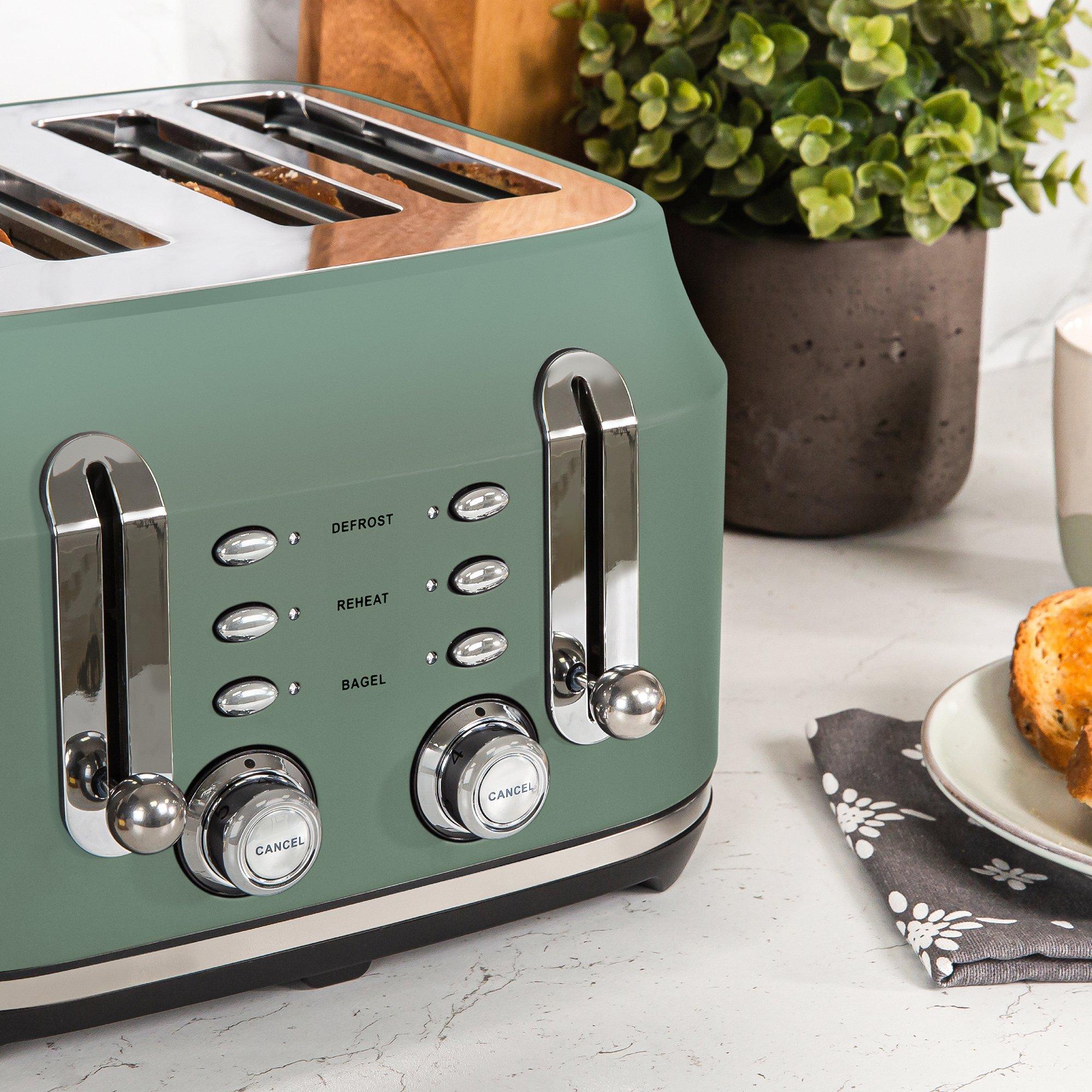 Rangemaster RMCL4S201MG 4 Slice Toaster - Mineral Green thumbnail image