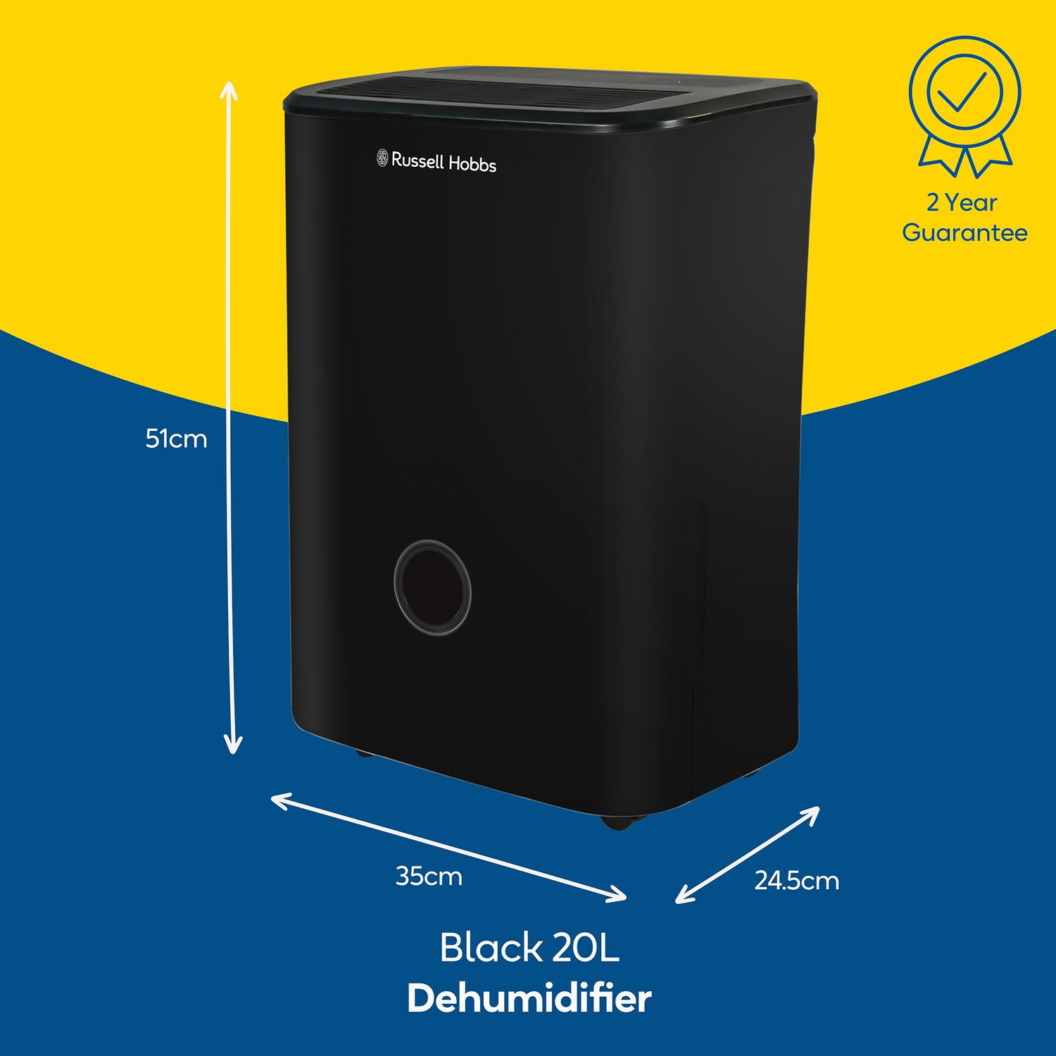 Russell Hobbs RHDH2002B 20L Dehumidifier - Black thumbnail image