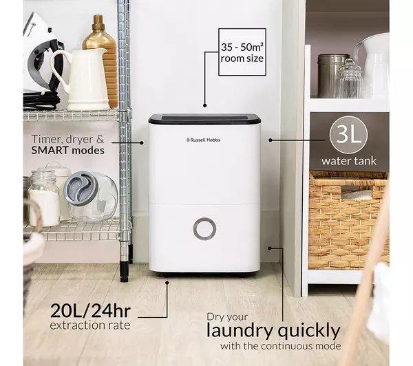 Russell Hobbs RHDH2002 20L Dehumidifier - White & Black thumbnail image