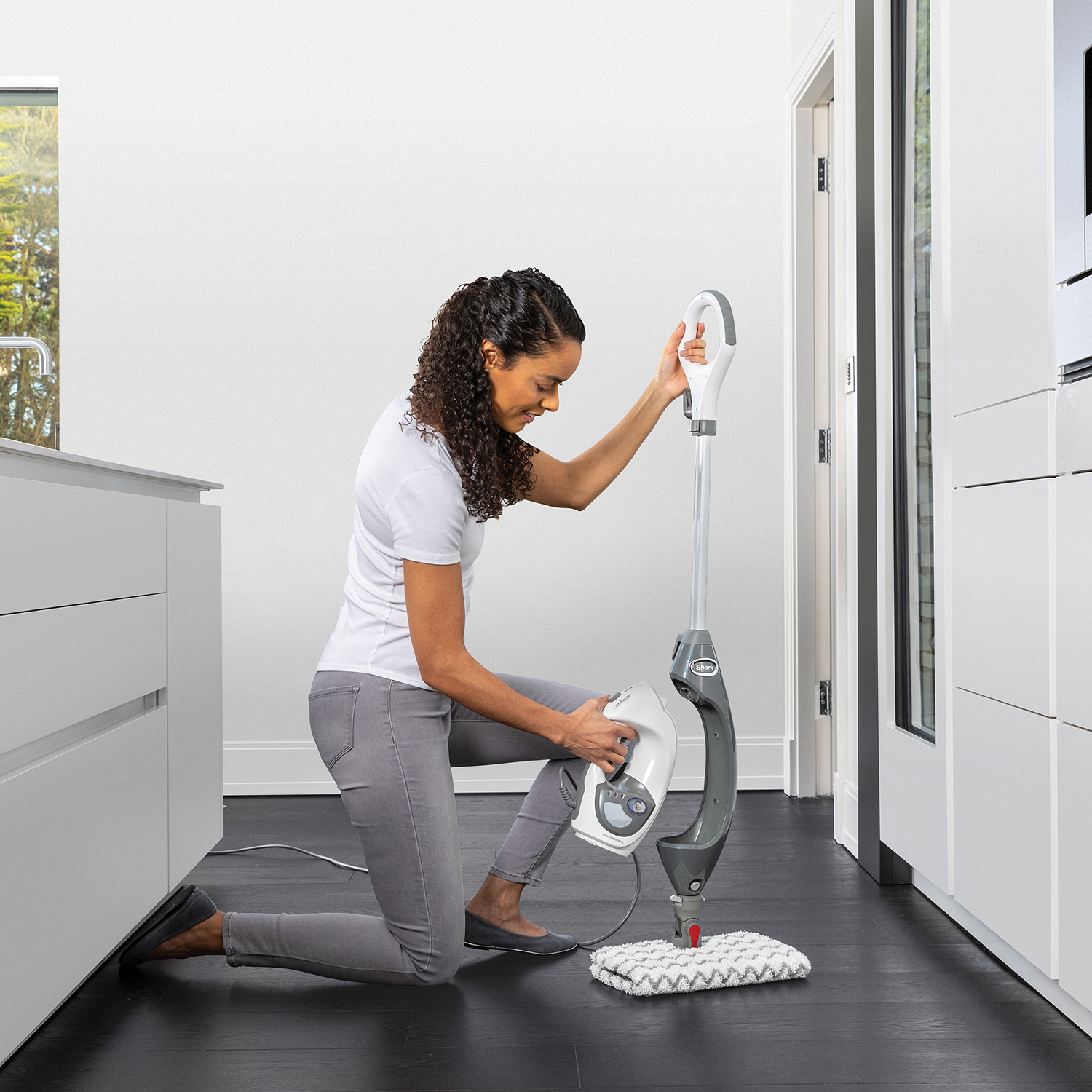 Shark S6005UK Floor & Handheld Steam Cleaner - Shark Steel Grey/Bordeaux thumbnail image