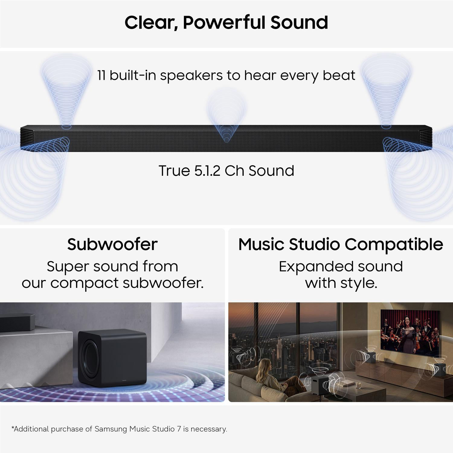 Samsung HW-Q800H/XU 5.1.2ch Q-Series Soundbar with Subwoofer - Black thumbnail image
