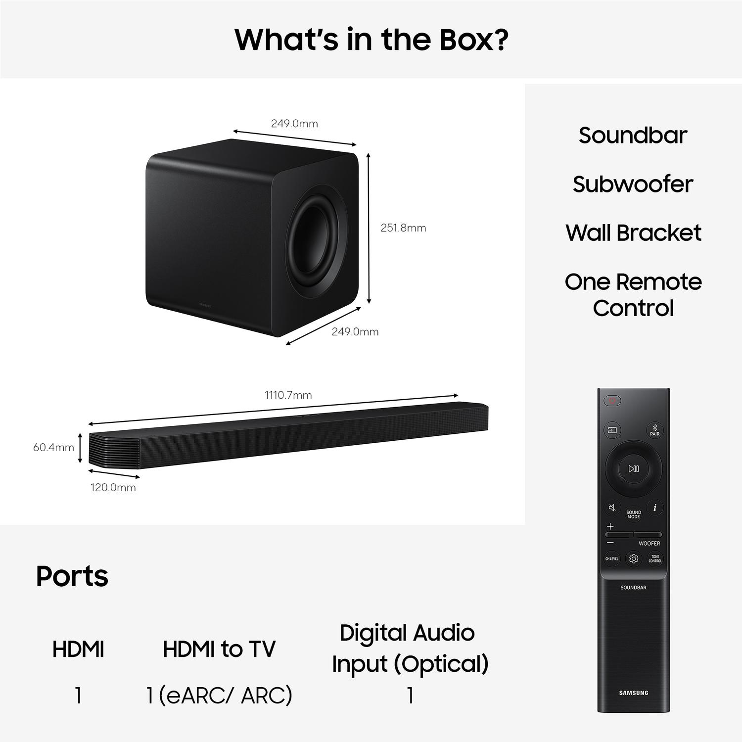 Samsung HW-Q800H/XU 5.1.2ch Q-Series Soundbar with Subwoofer - Black thumbnail image