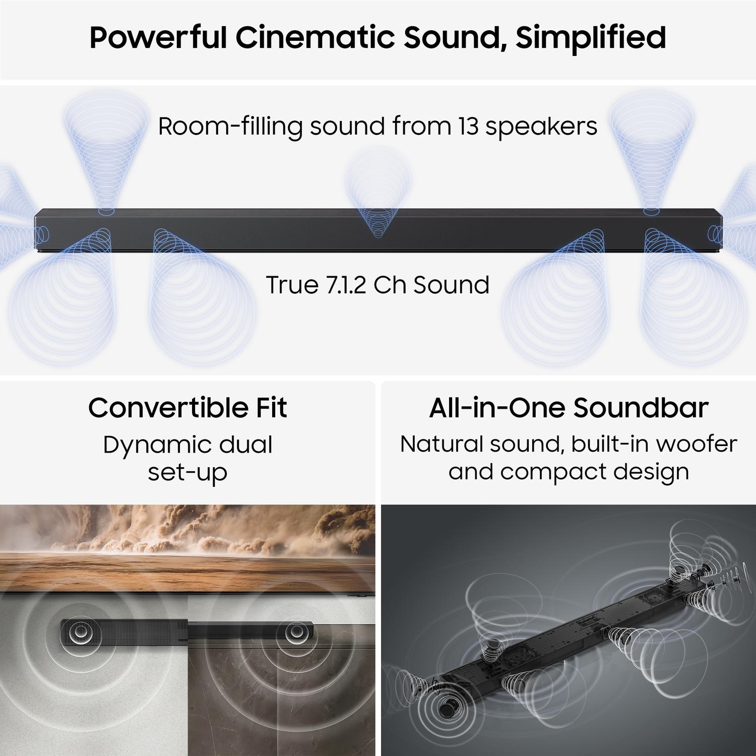 Samsung HW-QS90H/XU 7.1.2ch Q-Series Soundbar with Subwoofer - Graphite Black thumbnail image