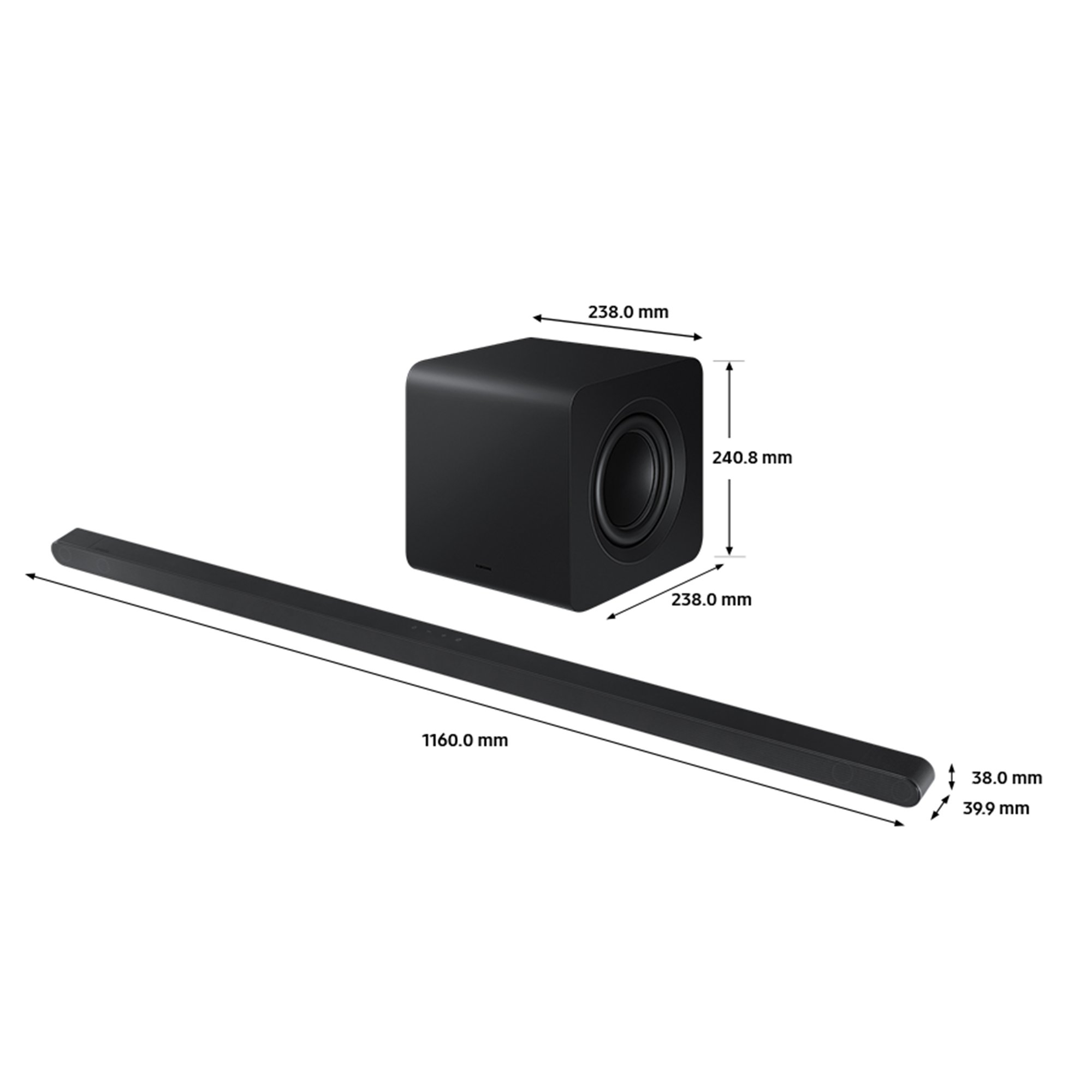 Samsung HW-S800D/XU 3.1.2ch Ultra slim Q-Symphony Soundbar with Slimline Wireless Subwoofer - Titan Black thumbnail image