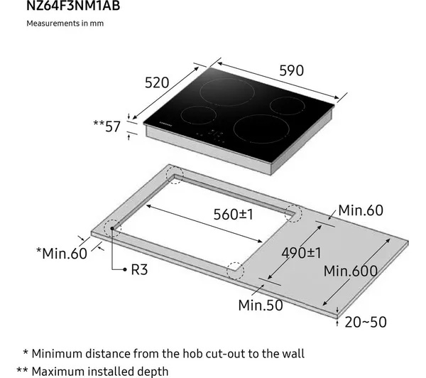 Samsung NZ64F3NM1AB/UR 59cm Induction Hob thumbnail image