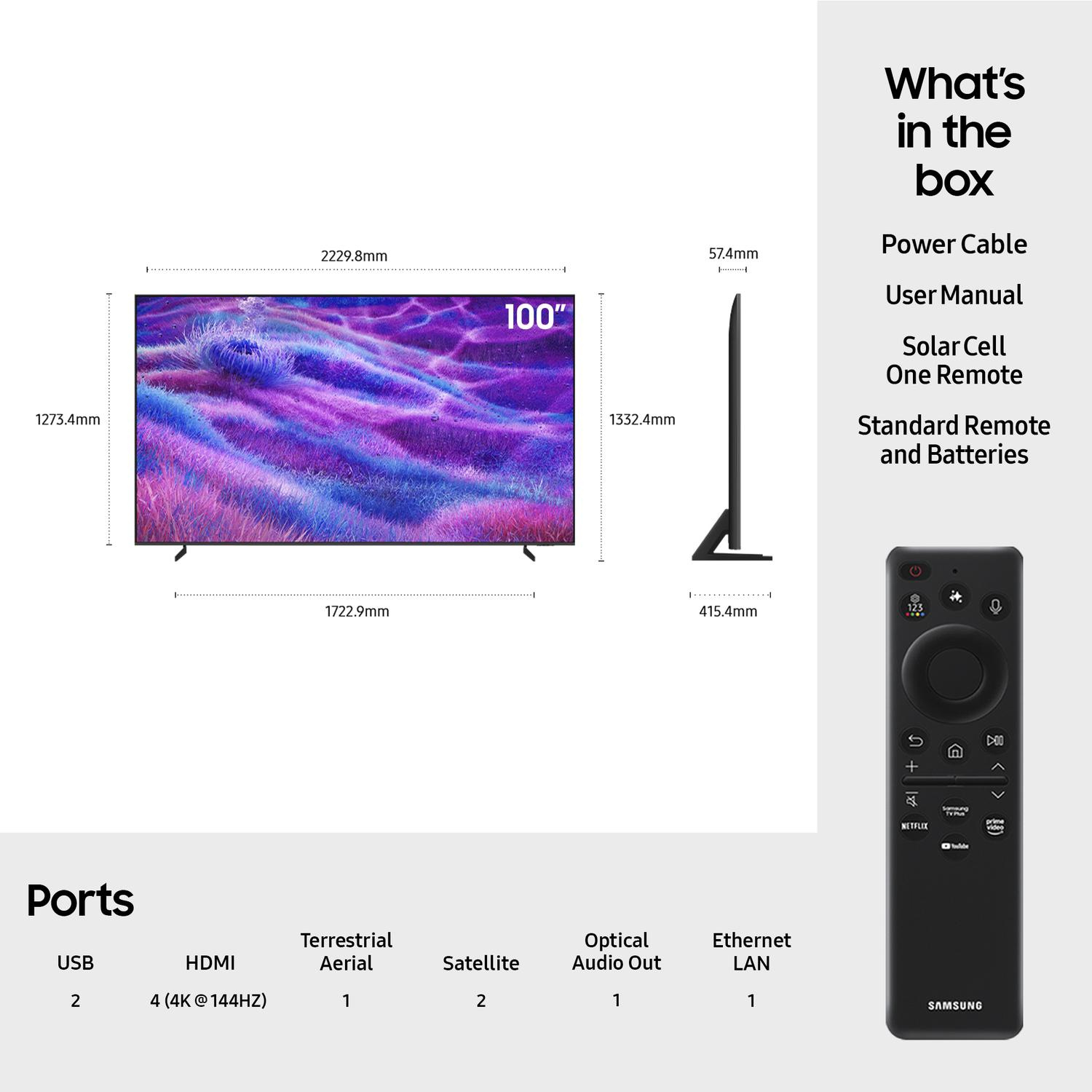 Samsung QE100QN80FUXXU 100" 4K Neo QLED HDR Smart TV thumbnail image