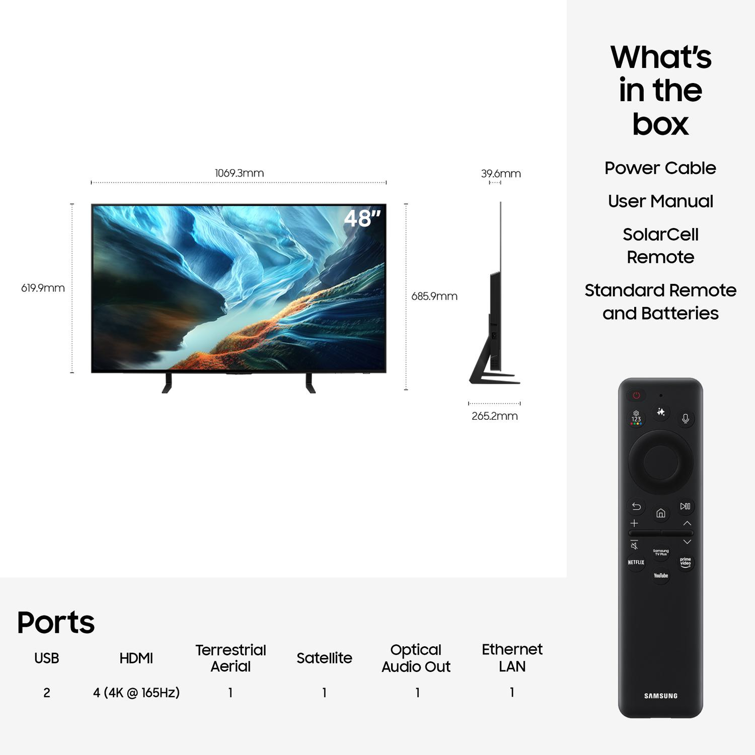 Samsung QE48S90HAEXXU 48" OLED Glare Free Vision AI Smart TV thumbnail image