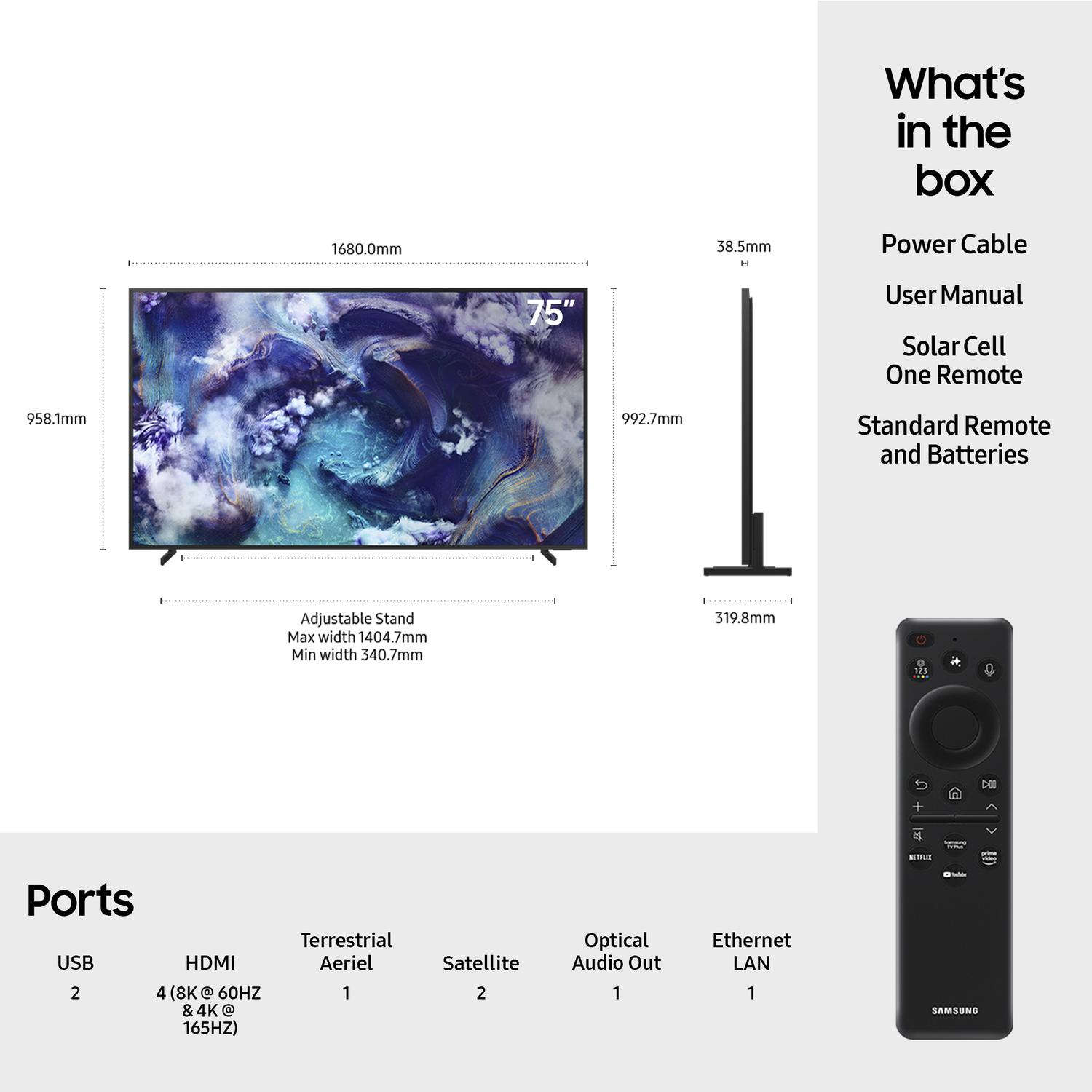 Samsung QE75QN900FTXXU 75" 8K Neo QLED Glare Free TV  thumbnail image