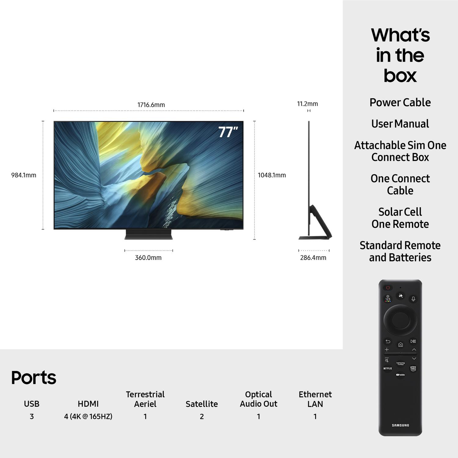 Samsung QE77S95FATXXU 77" OLED Smart AI TV thumbnail image
