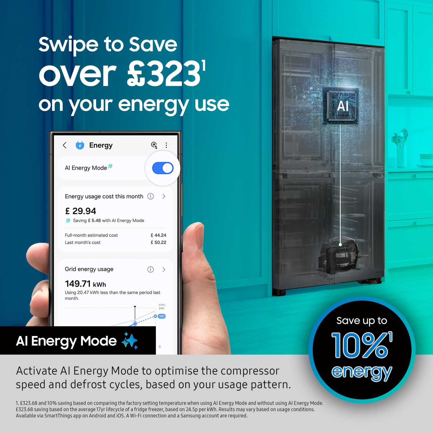 Samsung RS57DG400EM9EU Frost Free American Fridge Freezer  thumbnail image