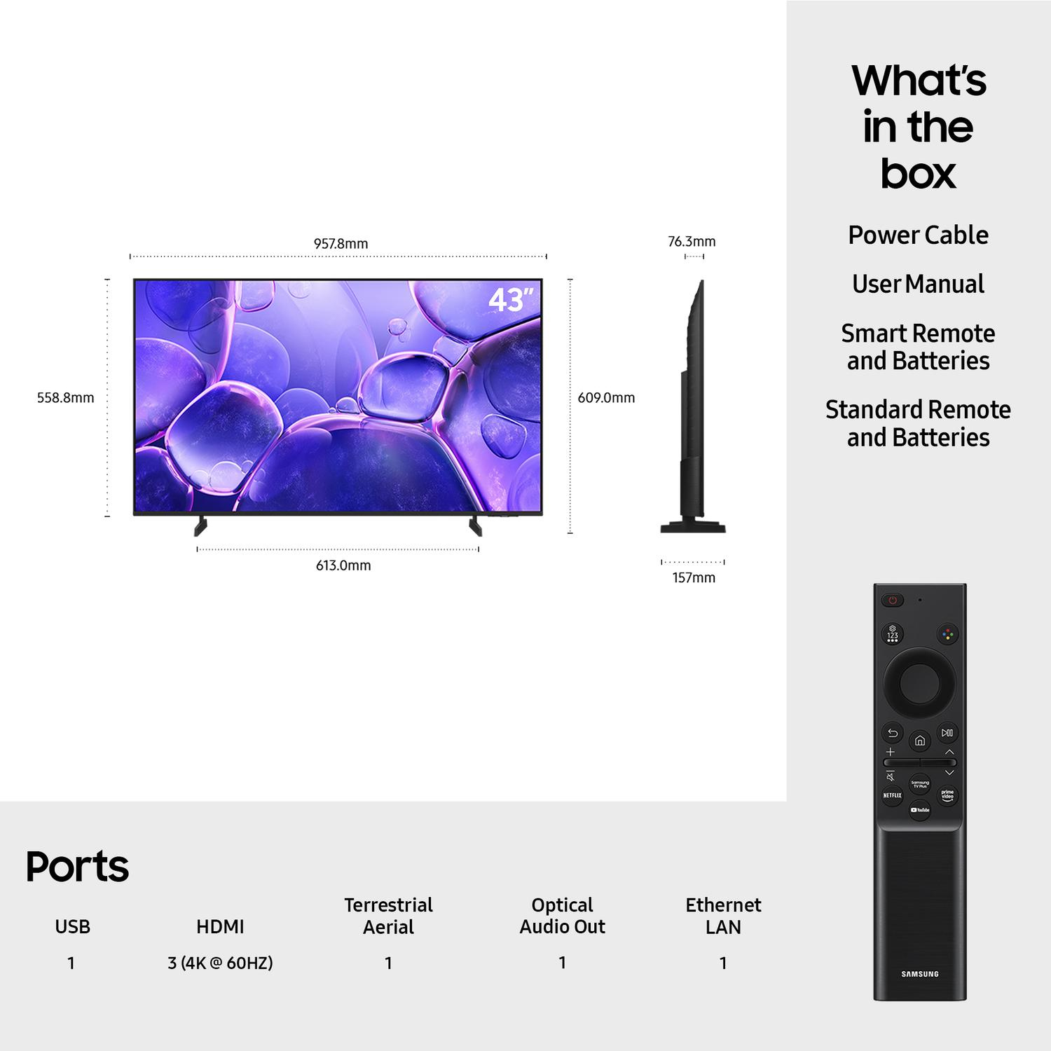 Samsung UE43U8020FKXXU 43" 4K Crystal UHD Smart TV thumbnail image