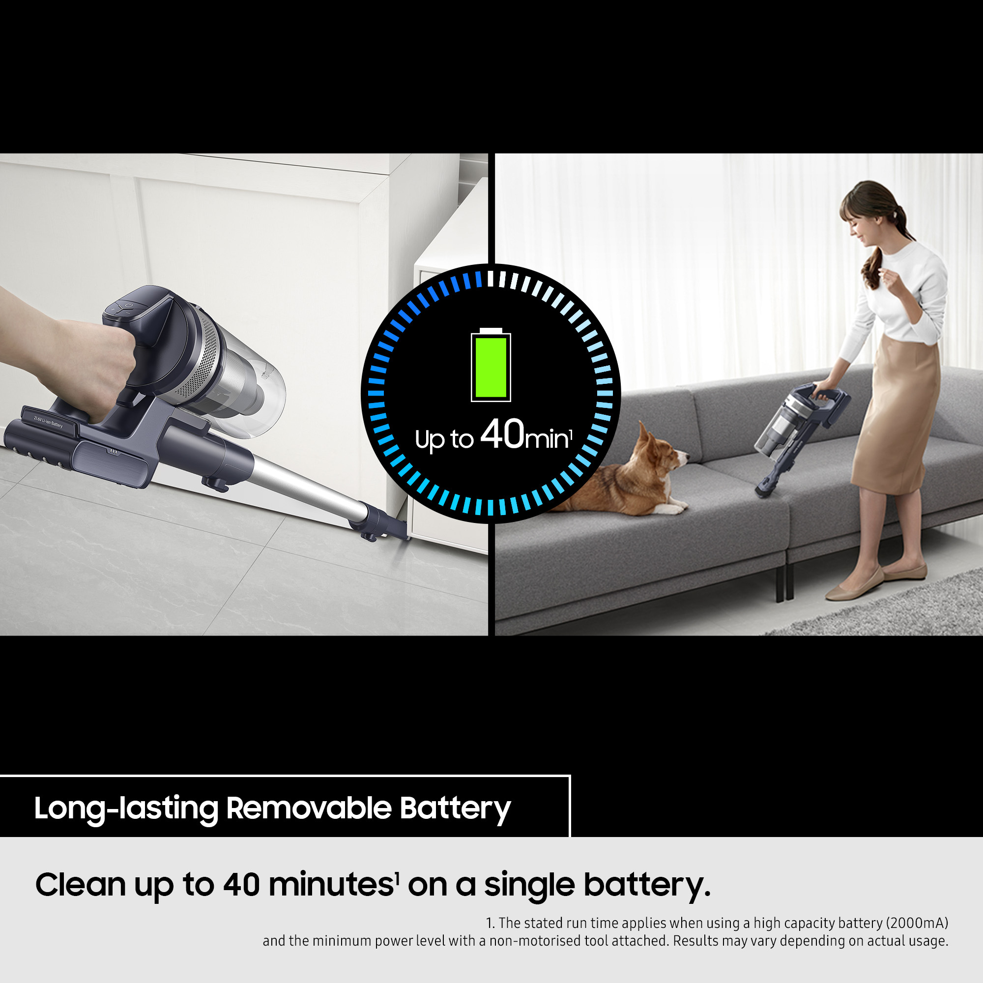 Samsung VS15A6031R4/EU  Jet 60 Turbo Cordless Stick Vacuum Cleaner - 40 Minutes Run Time - Teal Violet thumbnail image