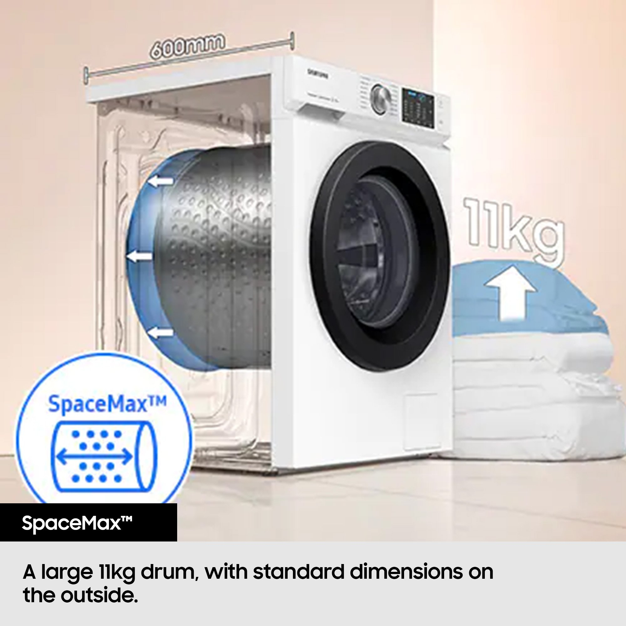 Samsung WW11DG6B25LBU1 9kg 1400 Spin Washing Machine - Black thumbnail image