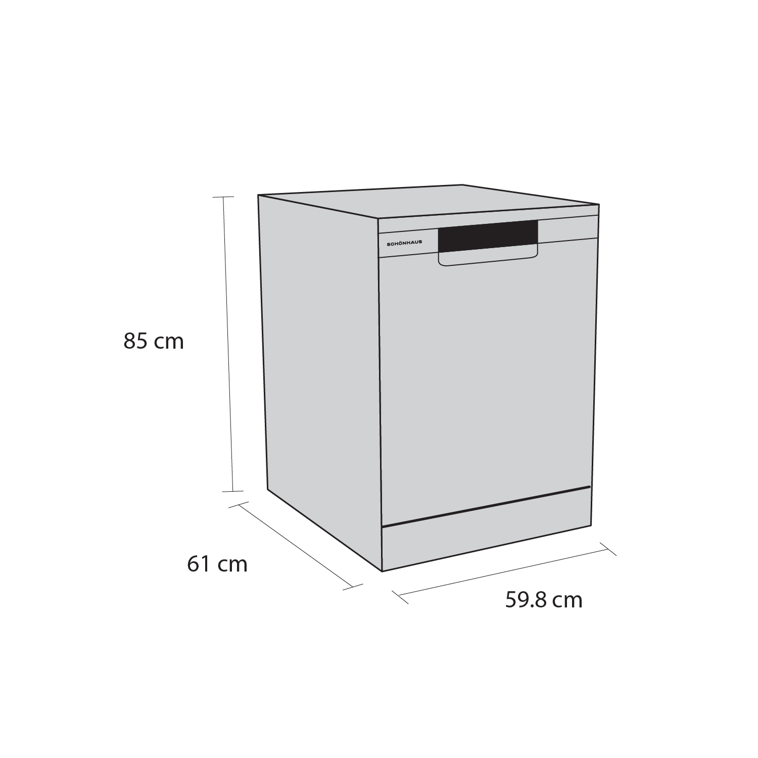 Schonhaus DWSF0115FSBG Full Size Freestanding Dishwasher - Graphite thumbnail image