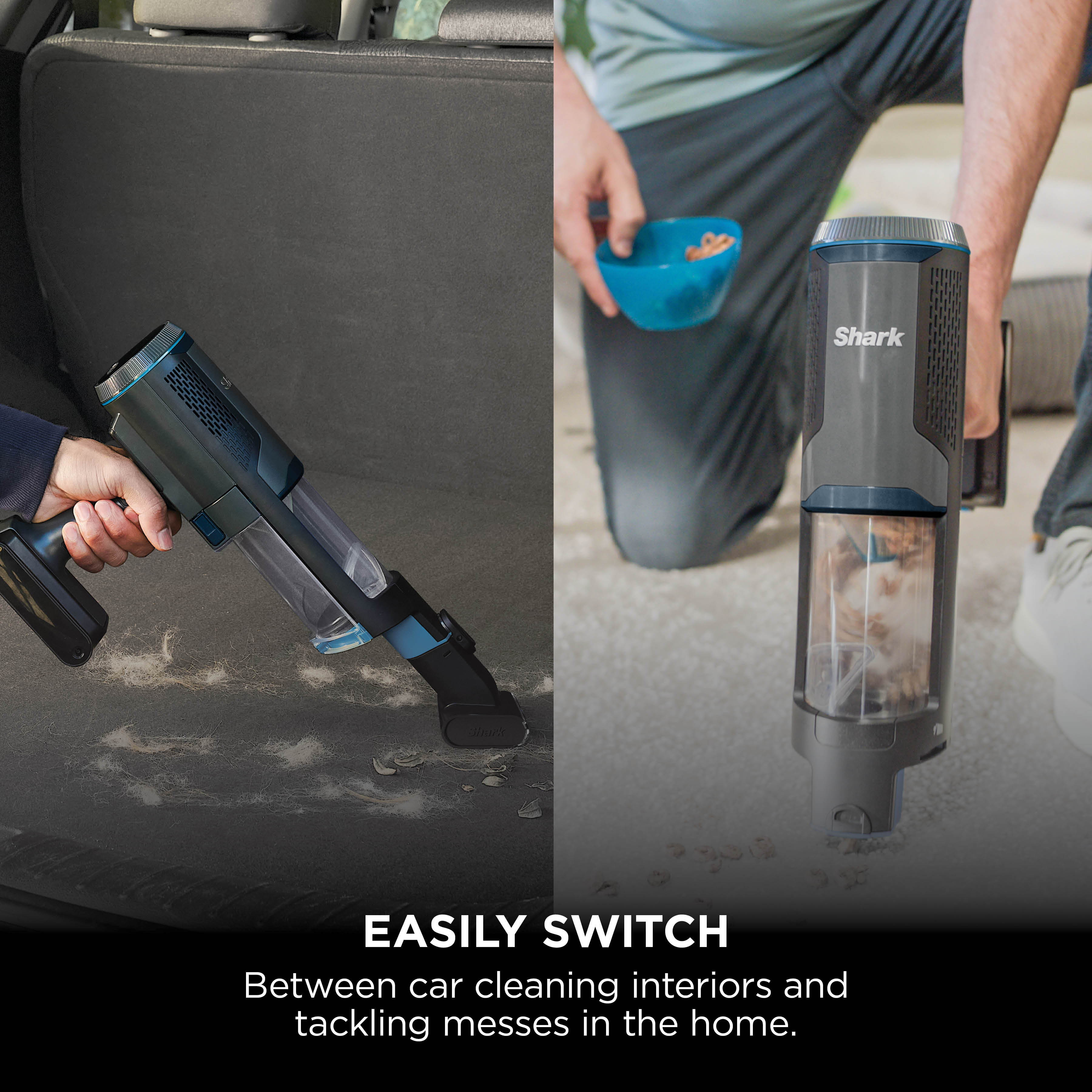 Shark BH102UK PowerBoost Pet Handheld Vacuum - 40 Minutes Run Time - Charcoal with Blue thumbnail image