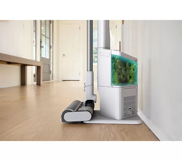 Shark BU3521UK Clean & Empty Cordless Vacuum Cleaner & Auto-Empty System - 40 Minutes Run Time - White thumbnail image
