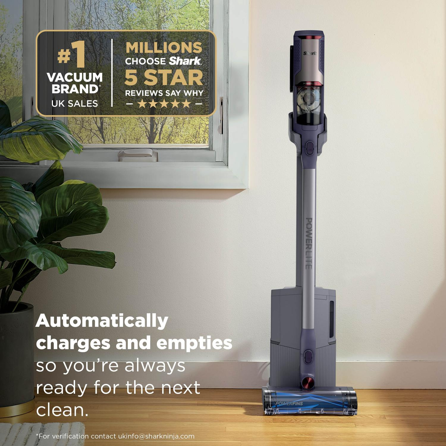 Shark BU3621UKT Cordless Stick Vacuum Cleaner - 40 Minutes Run Time - Grey thumbnail image