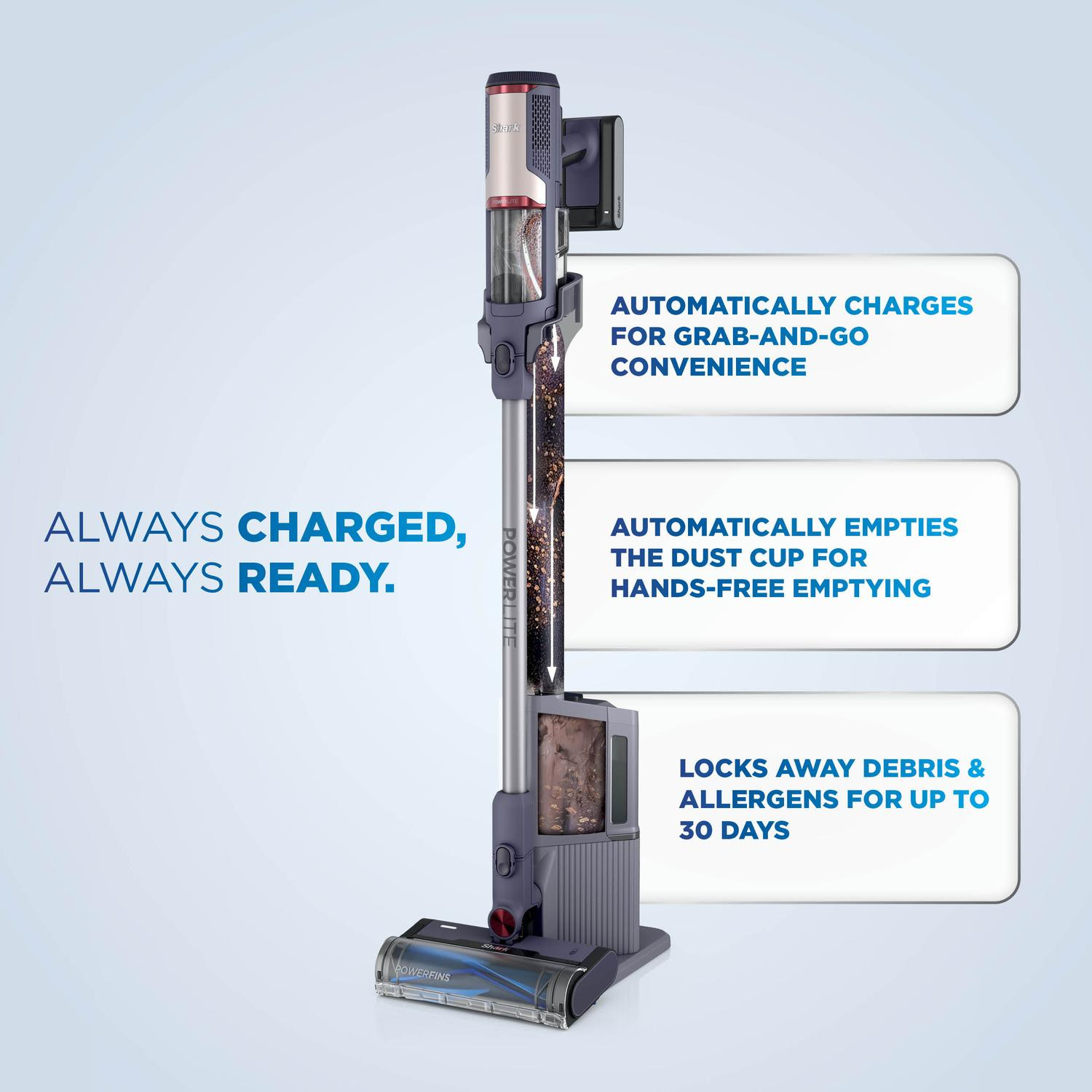 Shark BU3621UKT Cordless Stick Vacuum Cleaner - 40 Minutes Run Time - Grey thumbnail image
