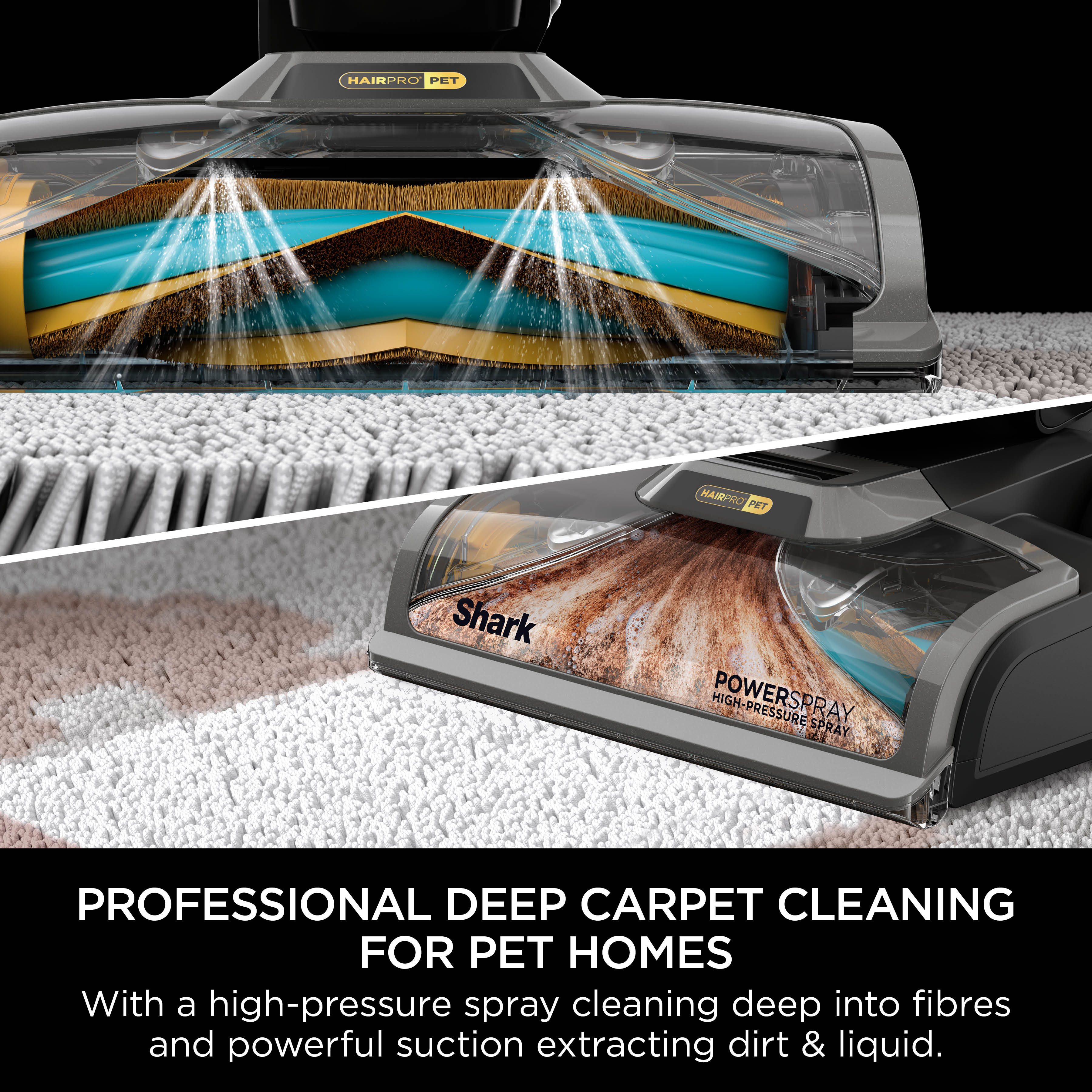 Shark EX300UK Shark CarpetXpert HairPro Pet Deep Carpet Cleaner with Built-In StainStriker - Charcoal & Fuchsia thumbnail image