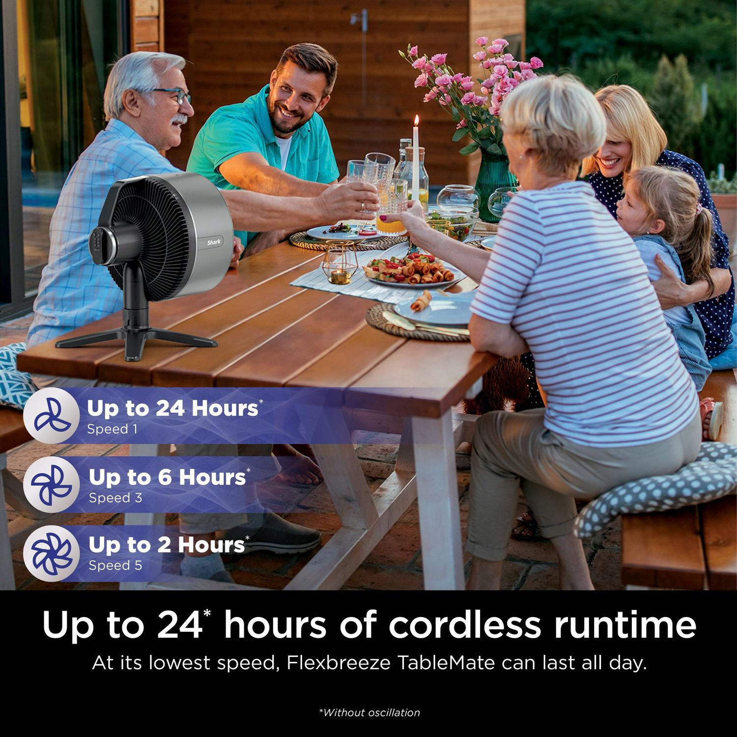 Shark FA150UK FlexBreeze TableMate Indoor to OutdoorTabletop Fan - Winter Fog thumbnail image