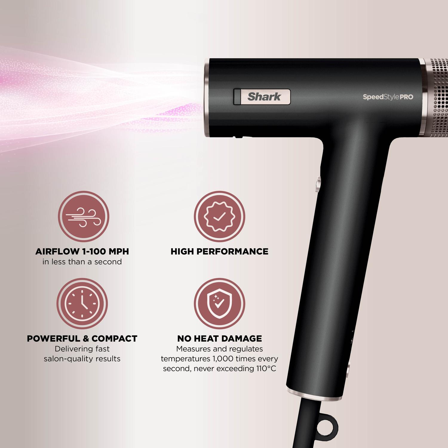 Shark HD701UK SpeedStyle Pro High-Velocity Hair Dryer - Black thumbnail image