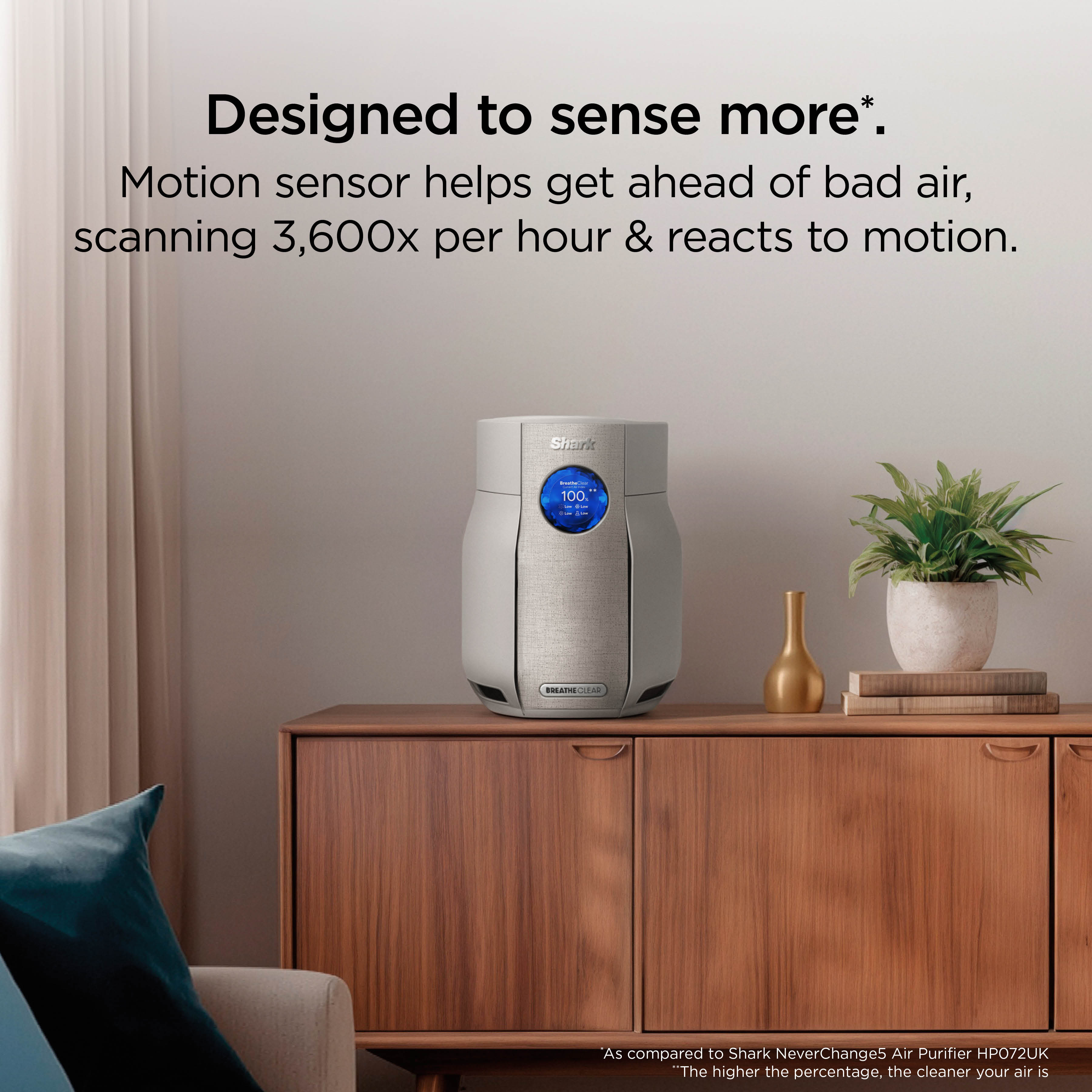Shark HP062UK BreatheClear Compact Air Purifier with NeverChange6 - Dove thumbnail image