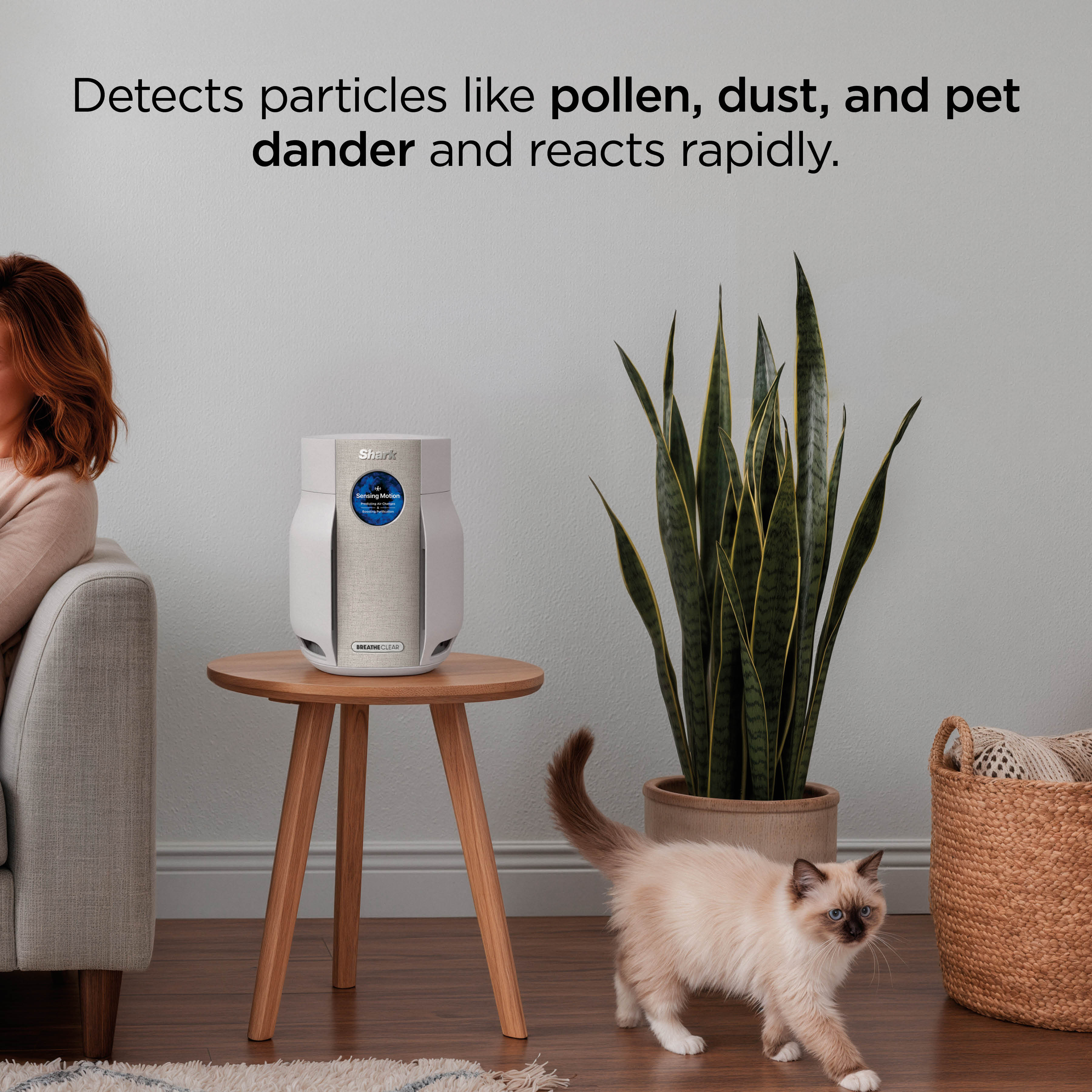 Shark HP062UK BreatheClear Compact Air Purifier with NeverChange6 - Dove thumbnail image
