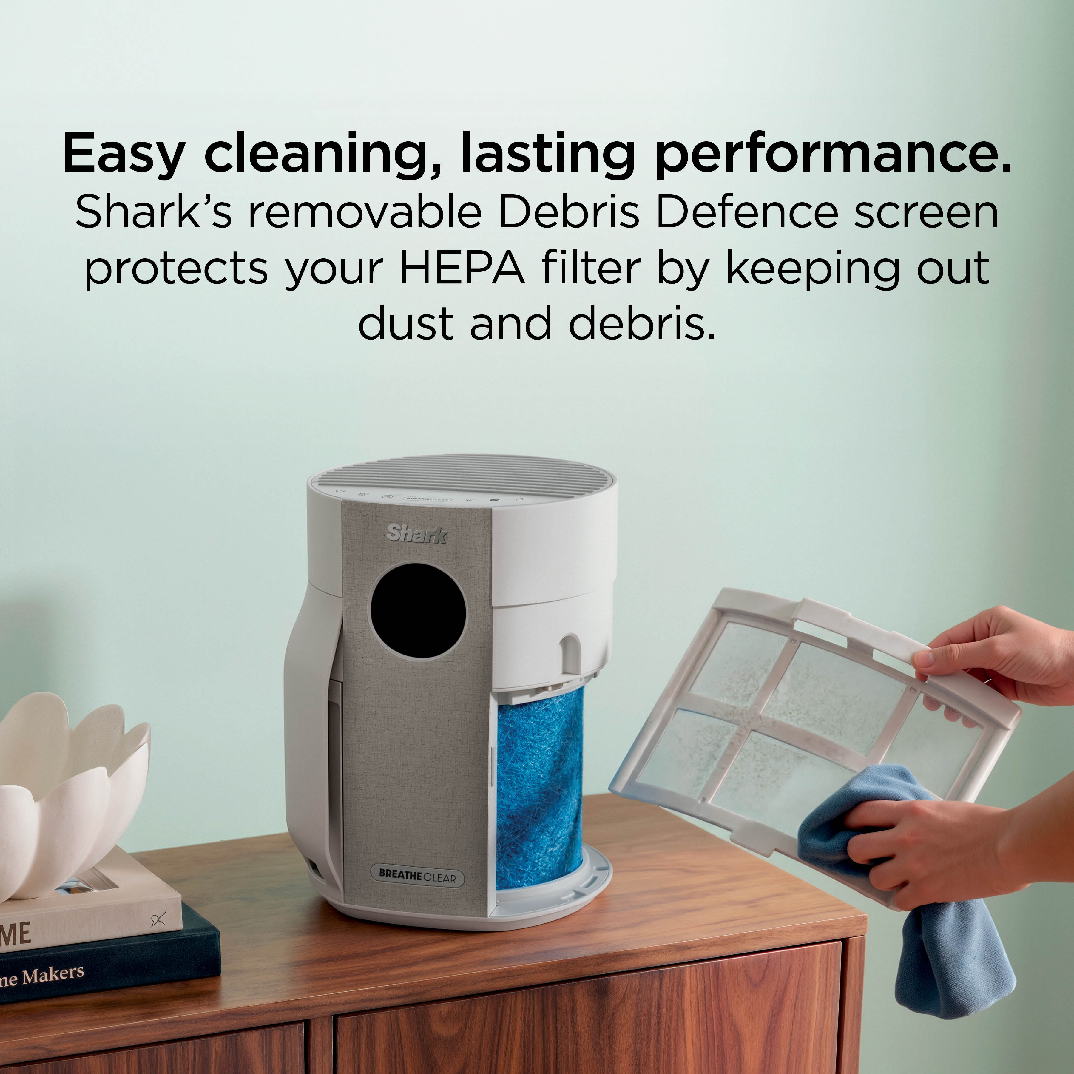 Shark HP062UK BreatheClear Compact Air Purifier with NeverChange6 - Dove thumbnail image