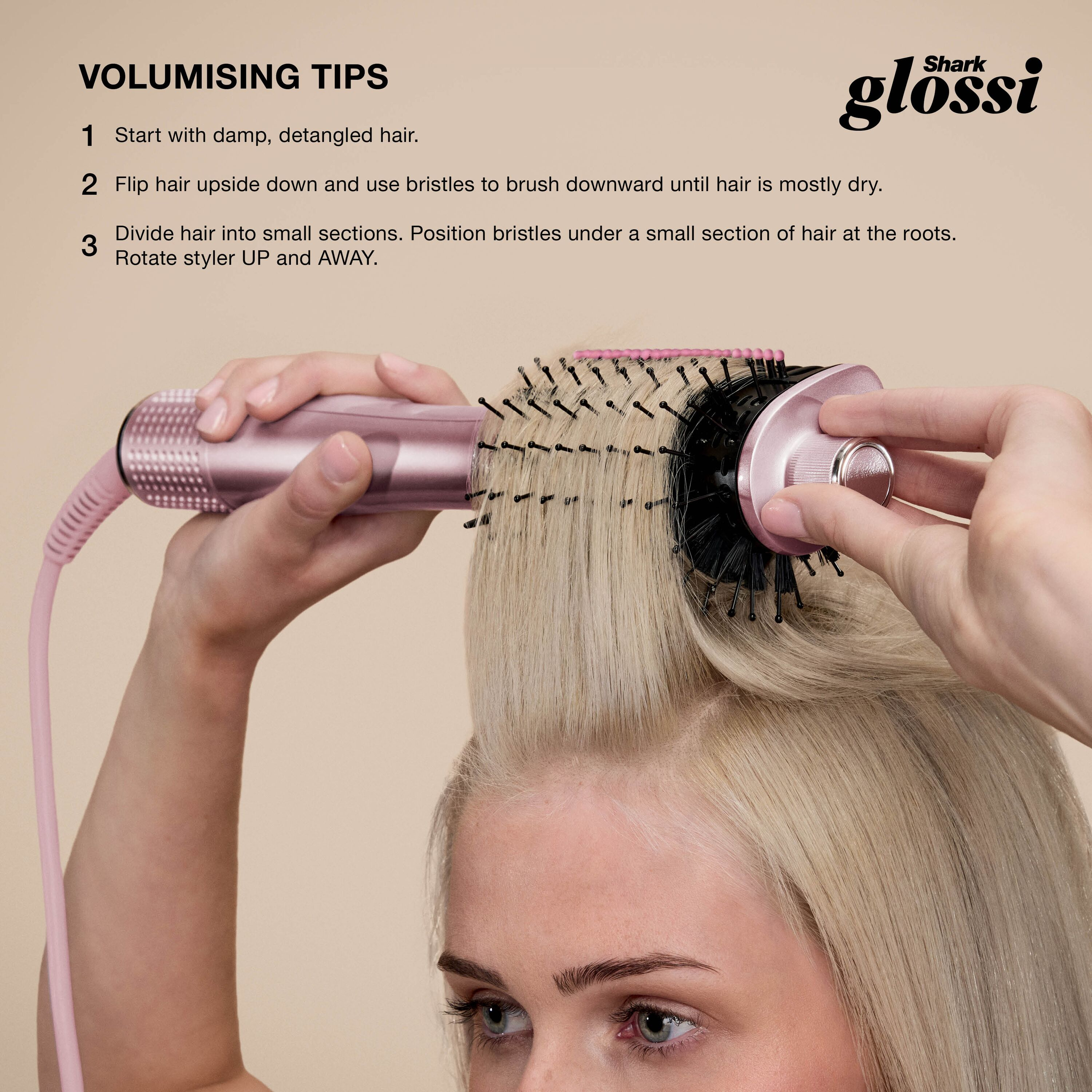 Shark HT302UKPK Glossi 2-in-1 Hot Brush and Air Glosser - Pink thumbnail image
