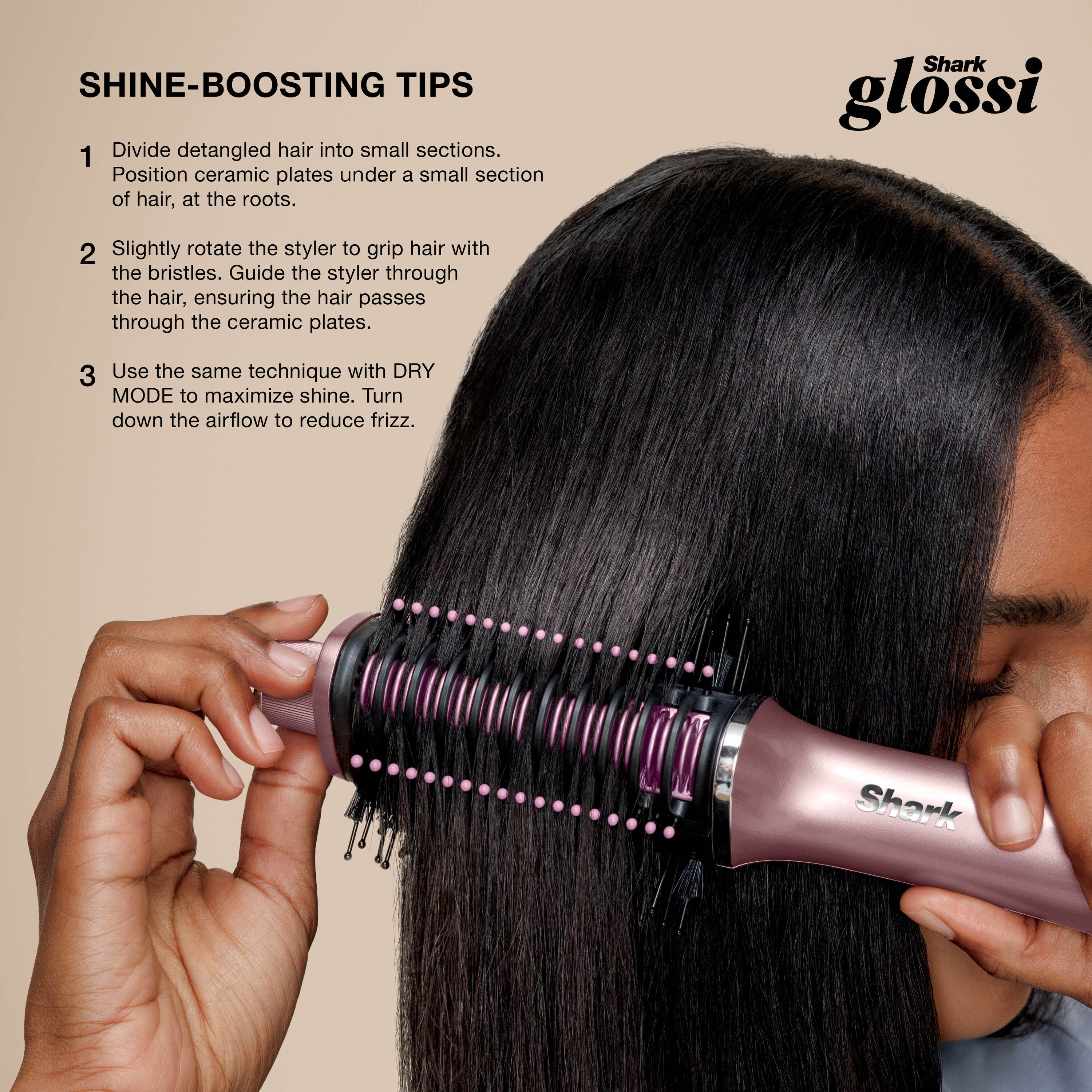 Shark HT302UKPK Glossi 2-in-1 Hot Brush and Air Glosser - Pink thumbnail image