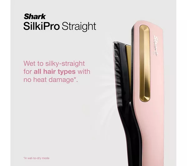 Shark HT401UKPK SilkiPro Straight Hair Straightener + Dryer in One Tool - Pink thumbnail image