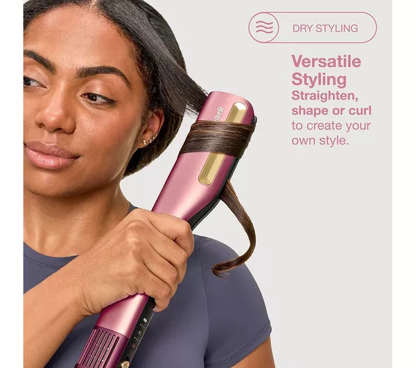 Shark HT401UKPK SilkiPro Straight Hair Straightener + Dryer in One Tool - Pink thumbnail image