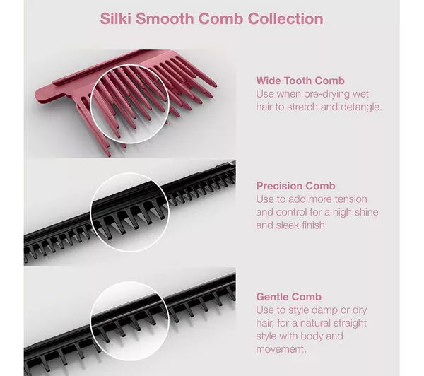 Shark HT401UKPK SilkiPro Straight Hair Straightener + Dryer in One Tool - Pink thumbnail image