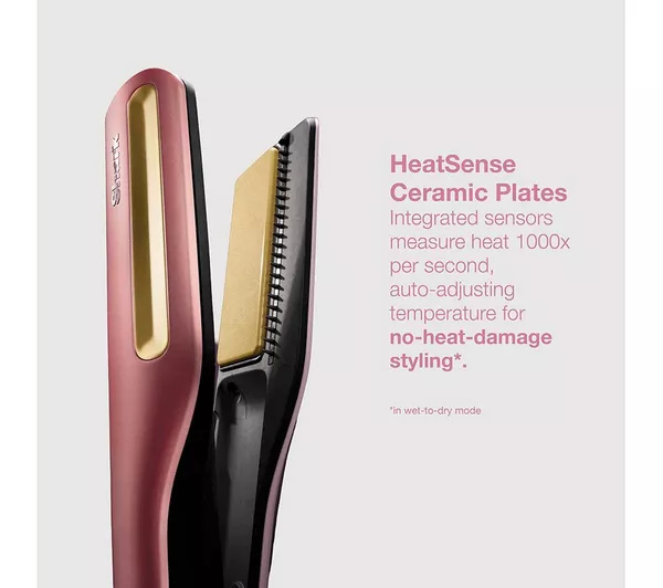 Shark HT401UKPK SilkiPro Straight Hair Straightener + Dryer in One Tool - Pink thumbnail image