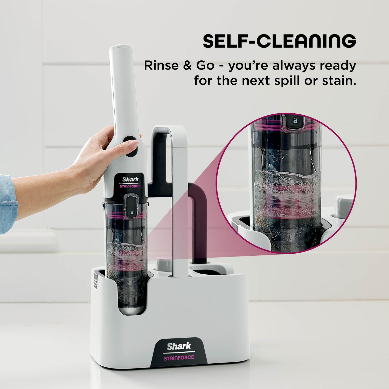 Shark HX100UKT Shark StainForce Cordless Stain-Destroying Spot Cleaner - White thumbnail image