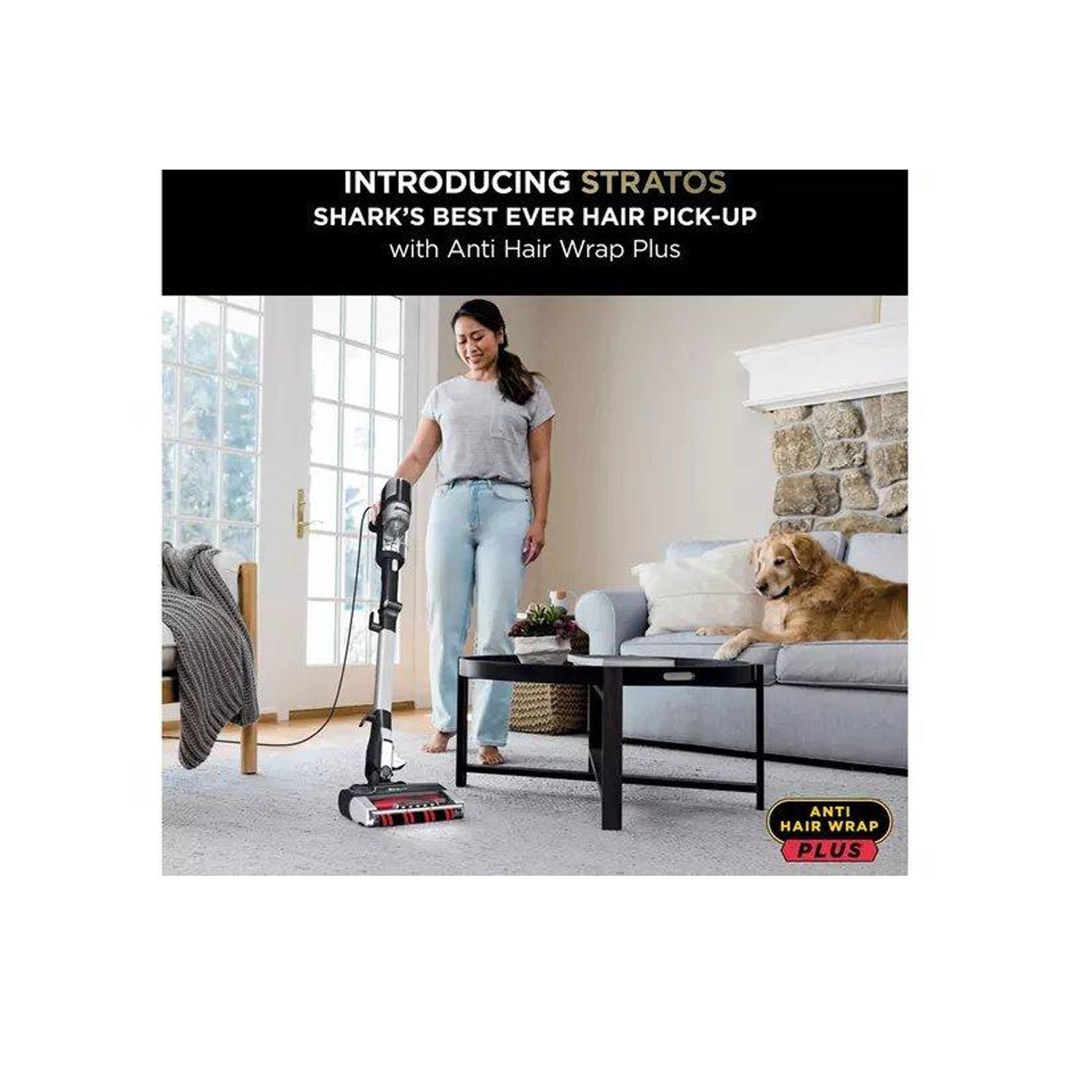 Shark HZ3000UKT Shark Stratos Anti Hair Wrap Plus Anti-Odour Corded Stick Vacuum - Black/Chrome thumbnail image